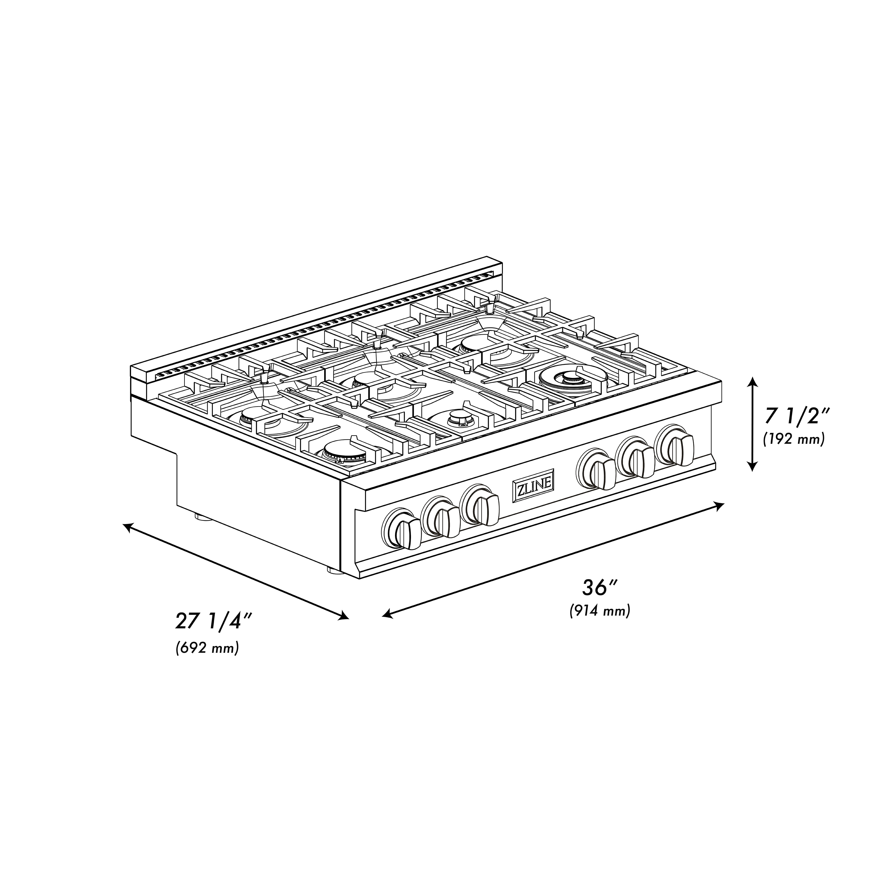 ZLINE KITCHEN & BATH RTSZ-36-MB Gas-Cktp - View #3