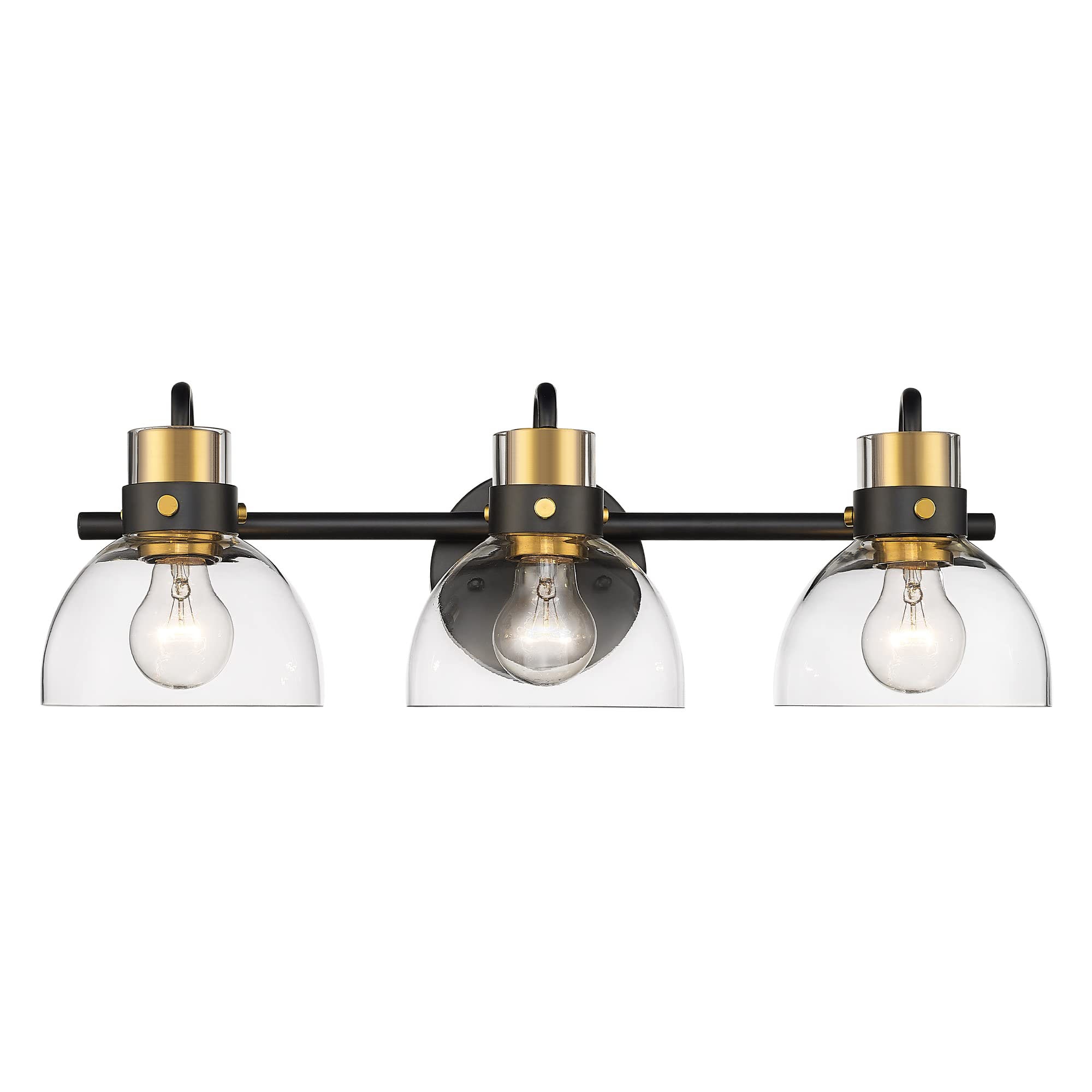 LTMATE LS5HZG68B-3W BK+BG JAZAVA 20.8-in 3 -Light Matte Black Modern/contemporary Vanity light