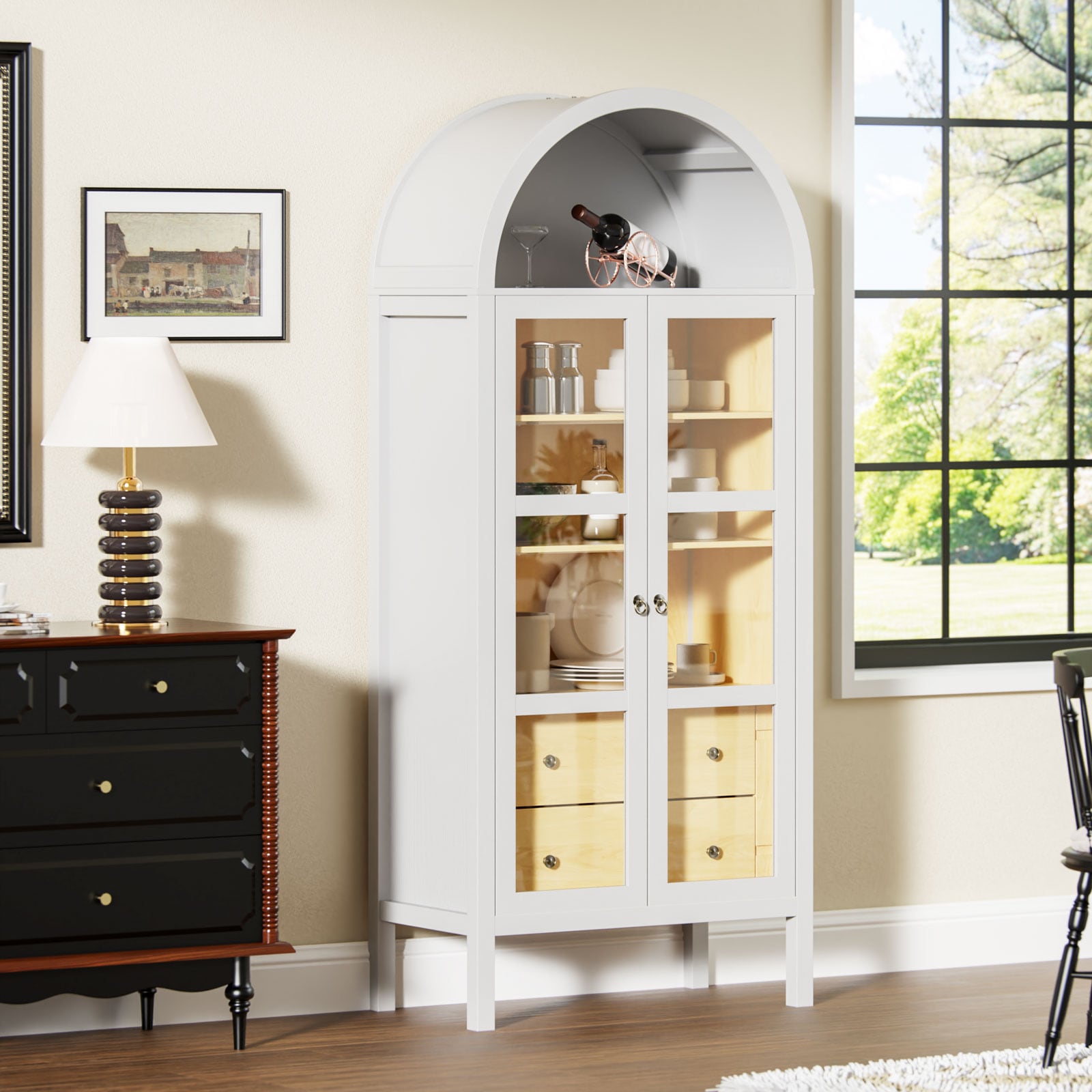LOVMOR ARCHEDCABINET-WHITE Dining-Kitchen-Storarge - View #4