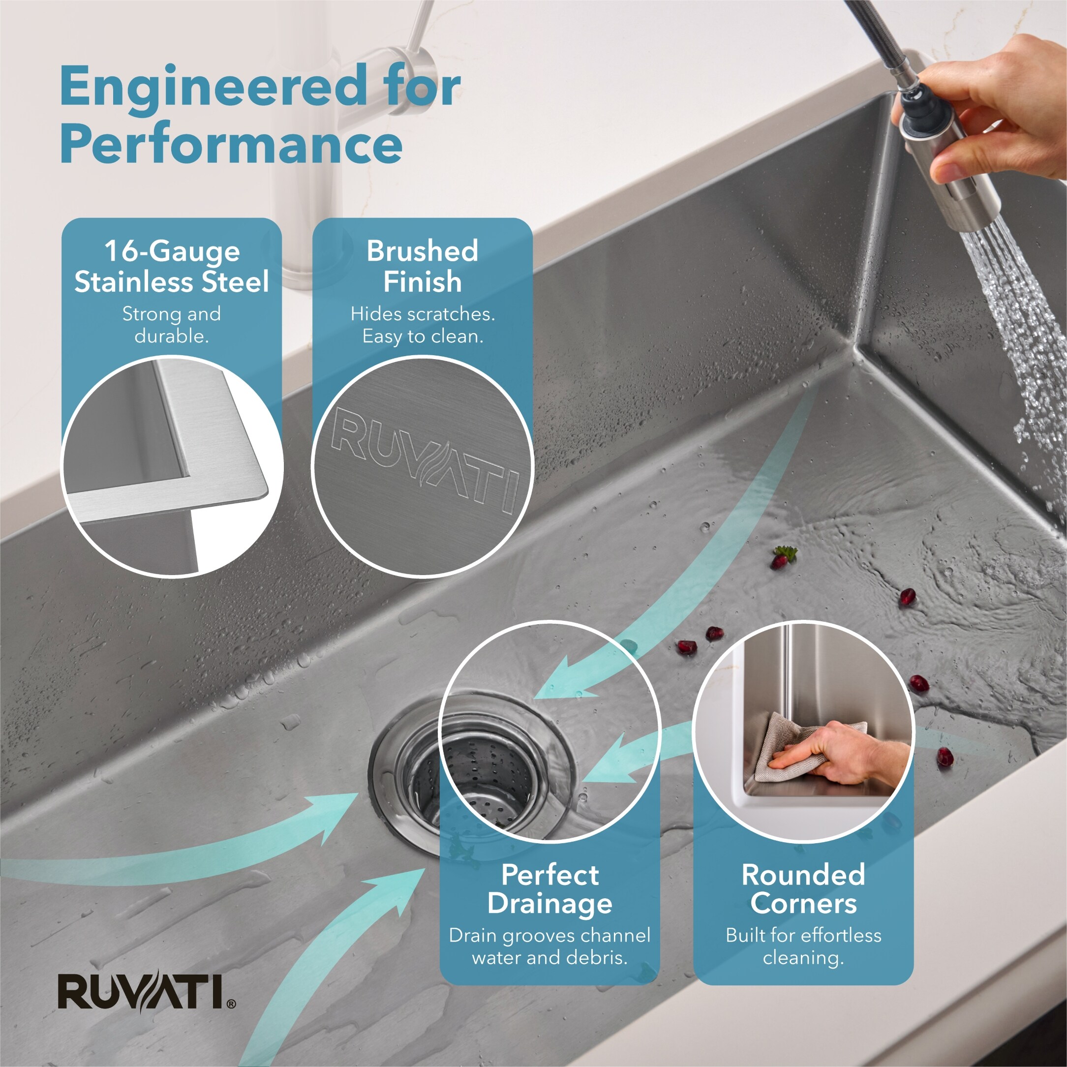 Ruvati RVH7466 Kitchen-Sinks - View #6