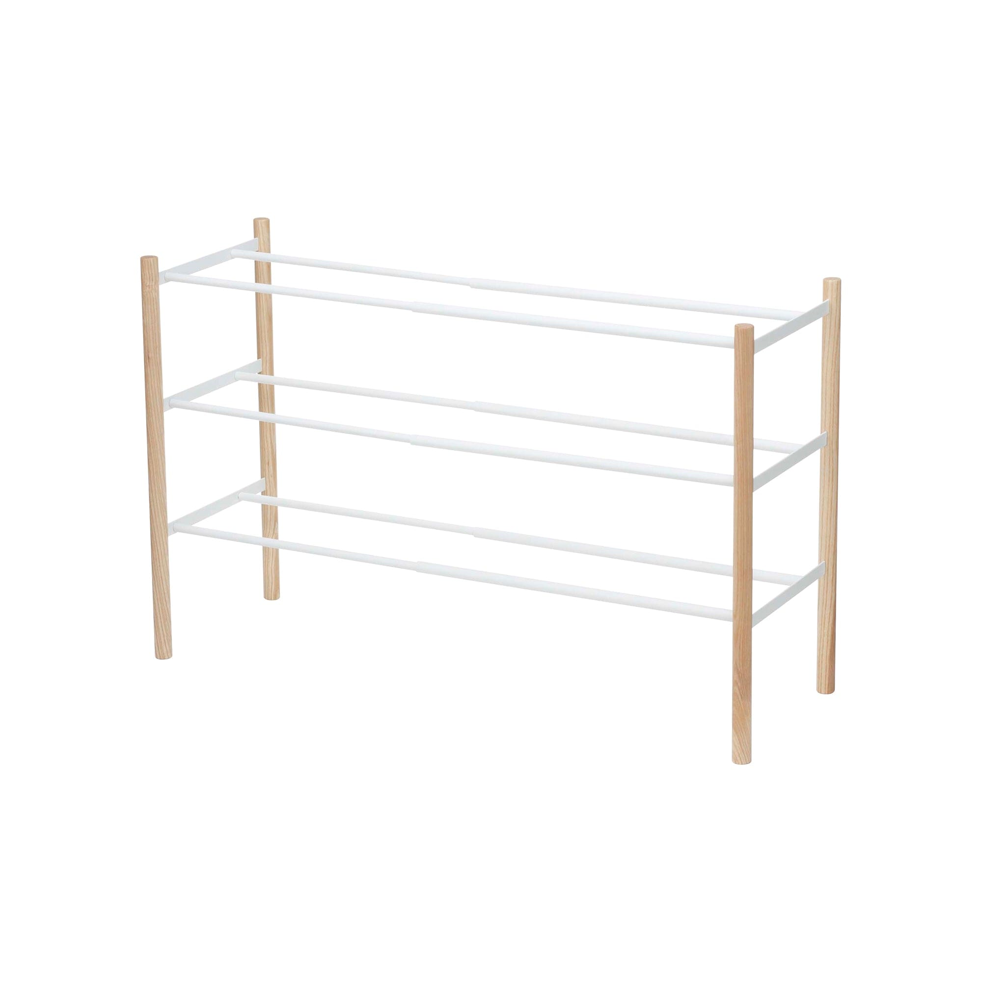 Yamazaki Expandable Shoe Rack 18in H Steel and Wood #3518