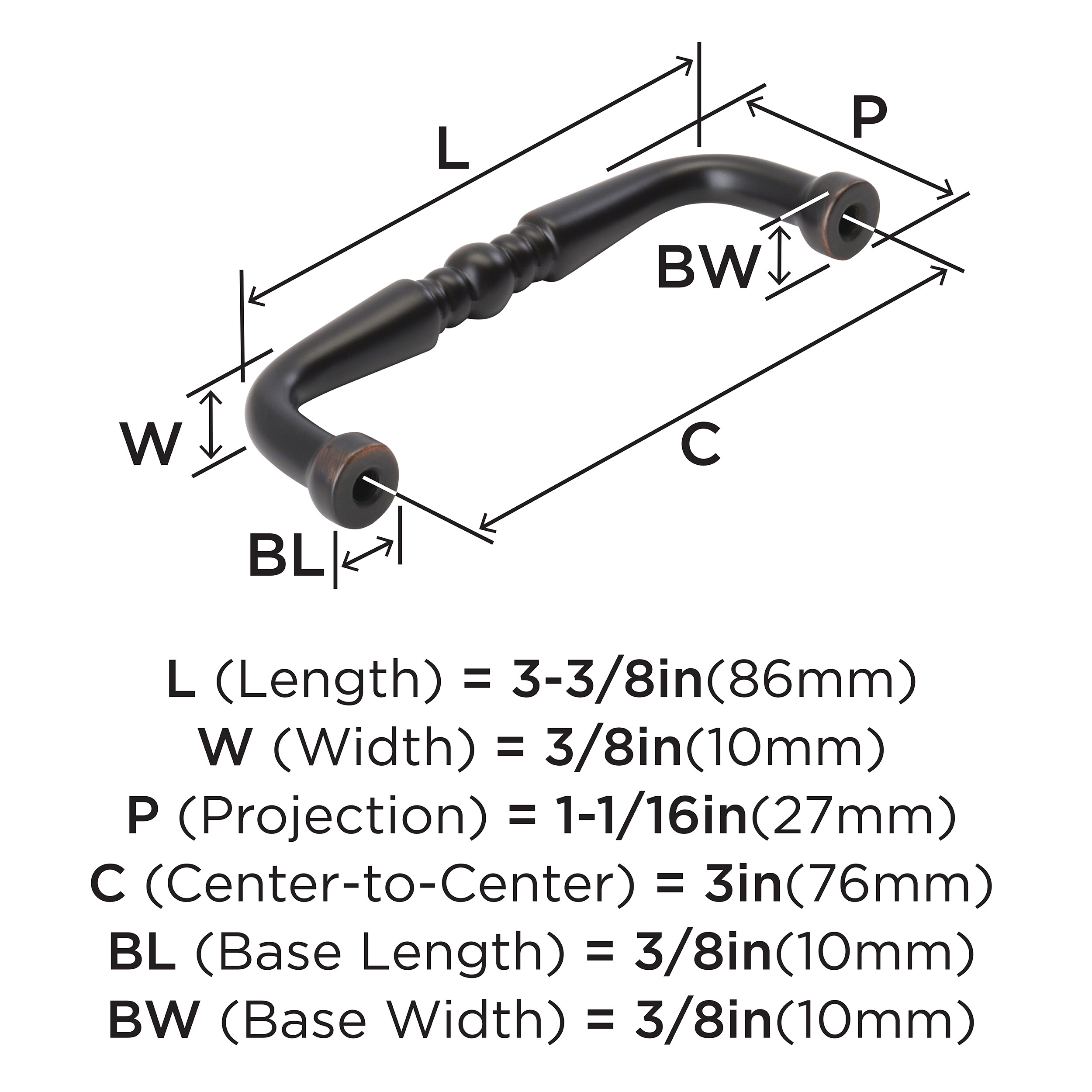 Amerock BP53006ORB Cabinet-Pulls - View #4