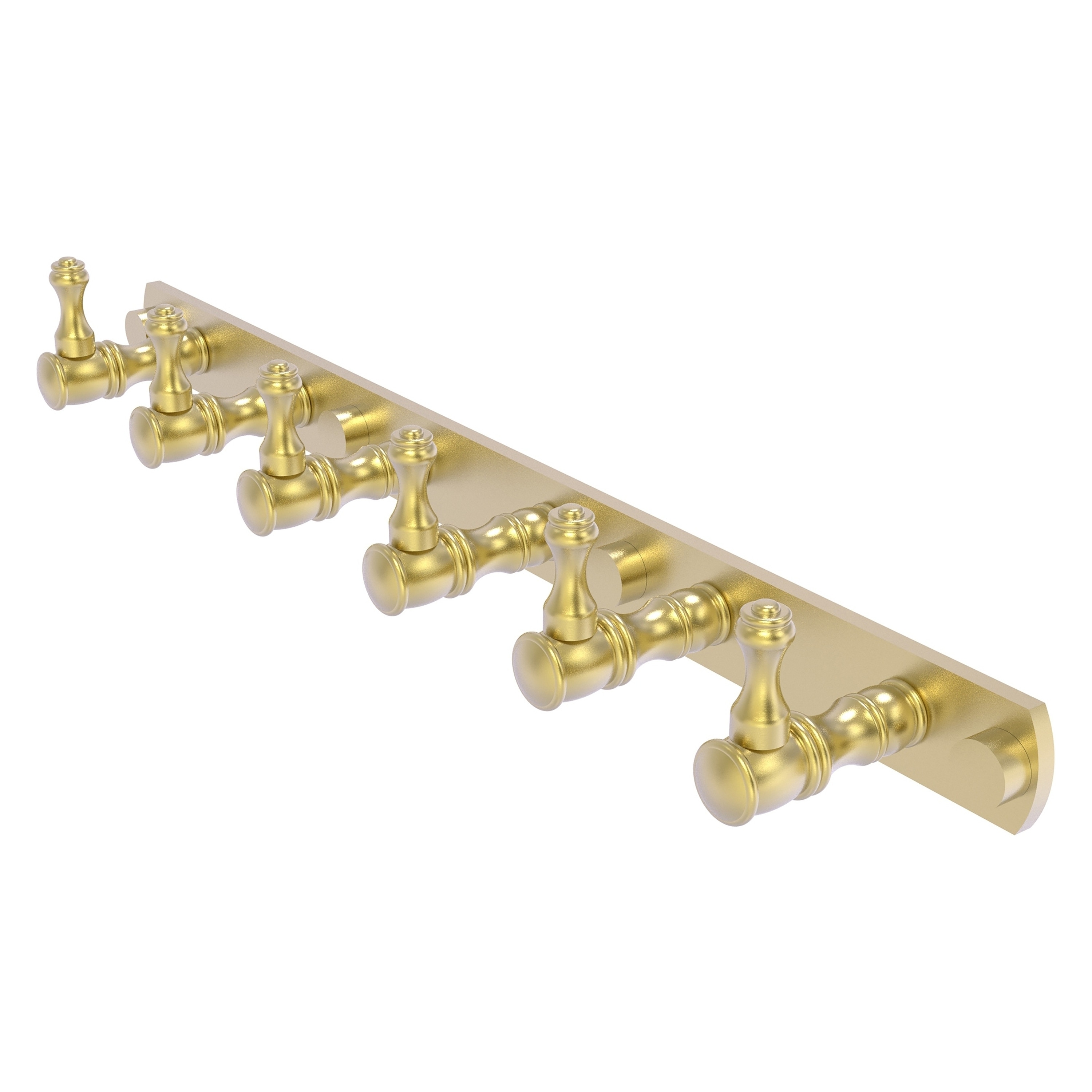 Allied Brass CL-20-6-SBR Carolina Satin Brass 6 -Hook Wall mount Towel Hook