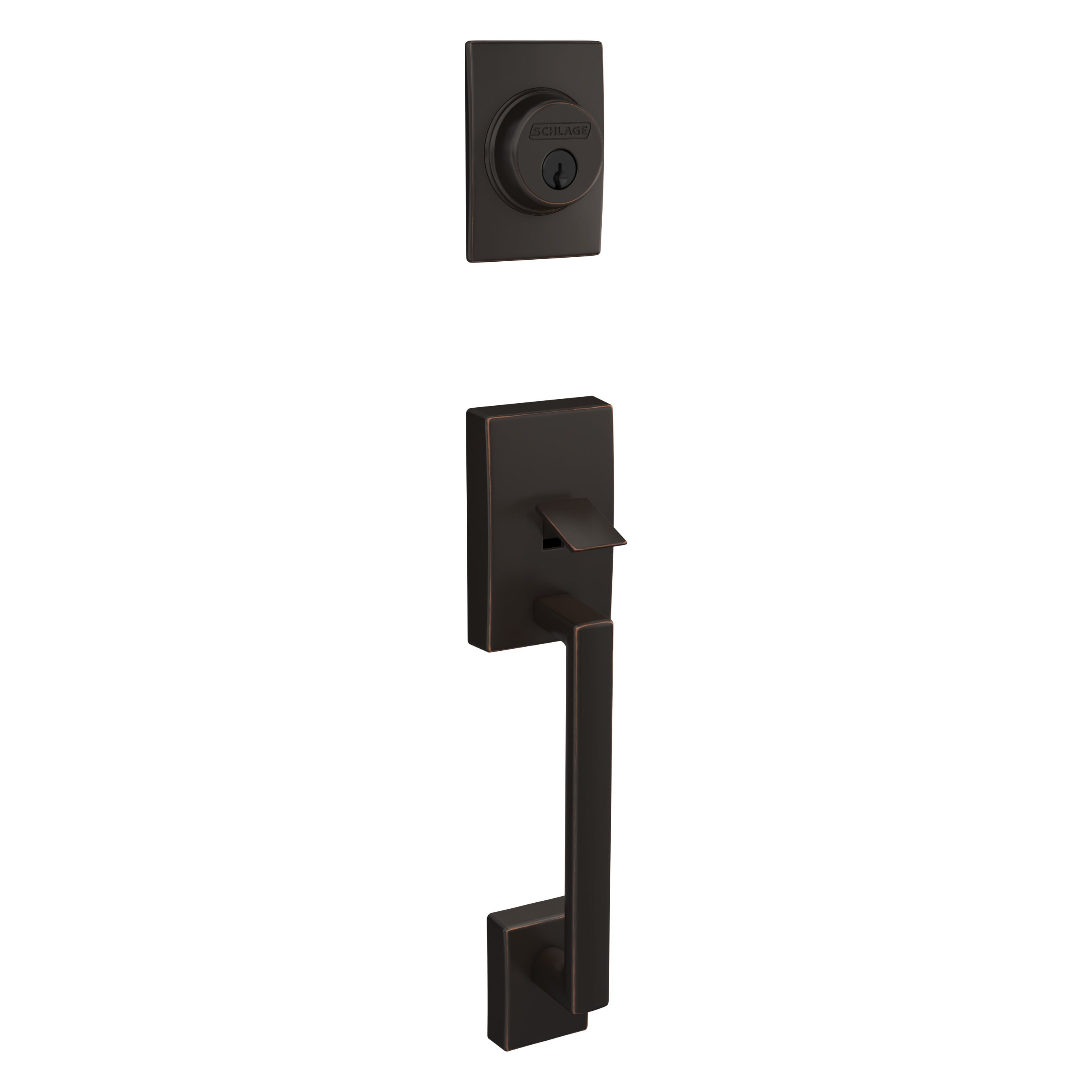 Schlage F58 CEN 716 Century Aged Bronze Entry door exterior handle with