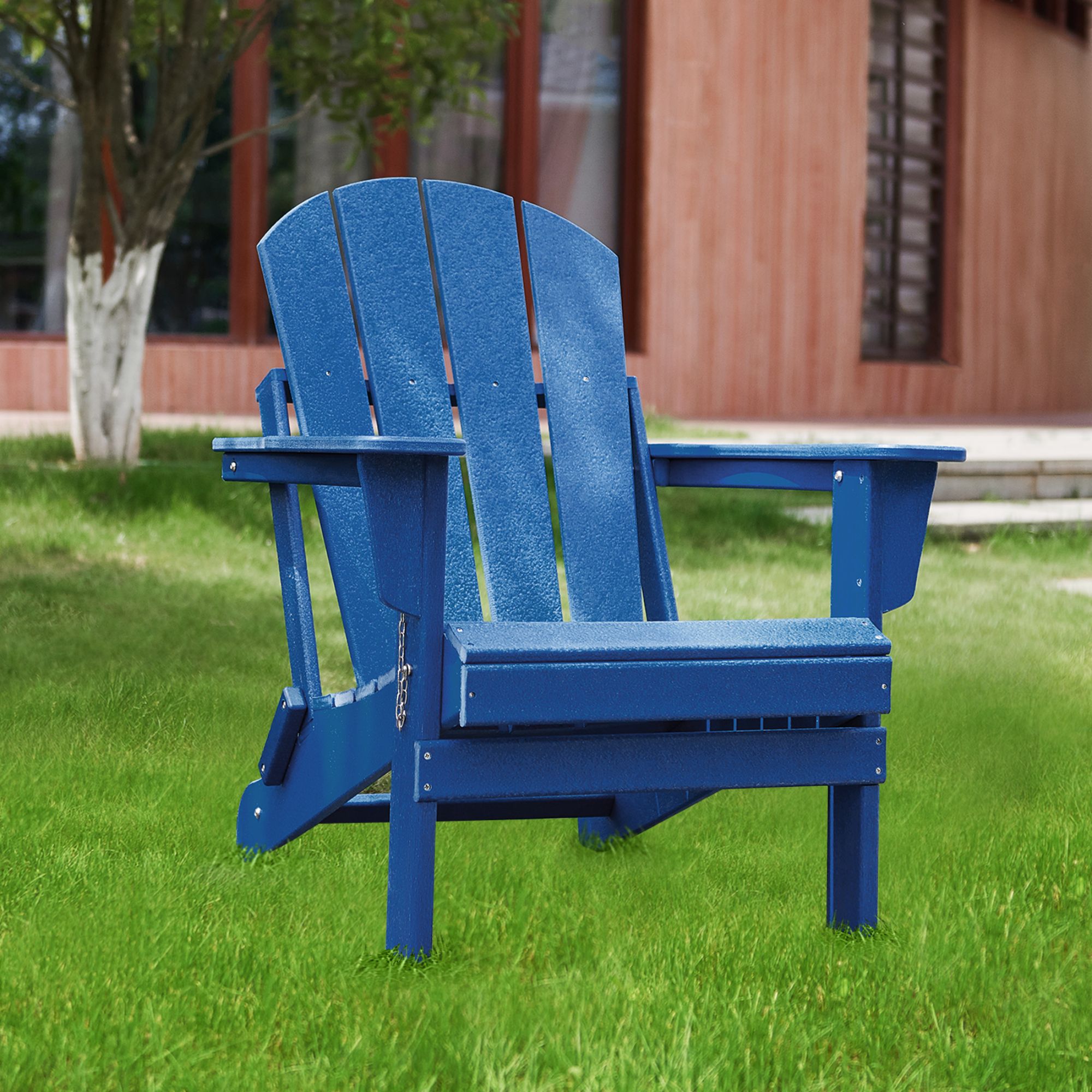 Folding Patio HDPE Adirondack Chair Patio Furniture At Lowes Com   64046524 