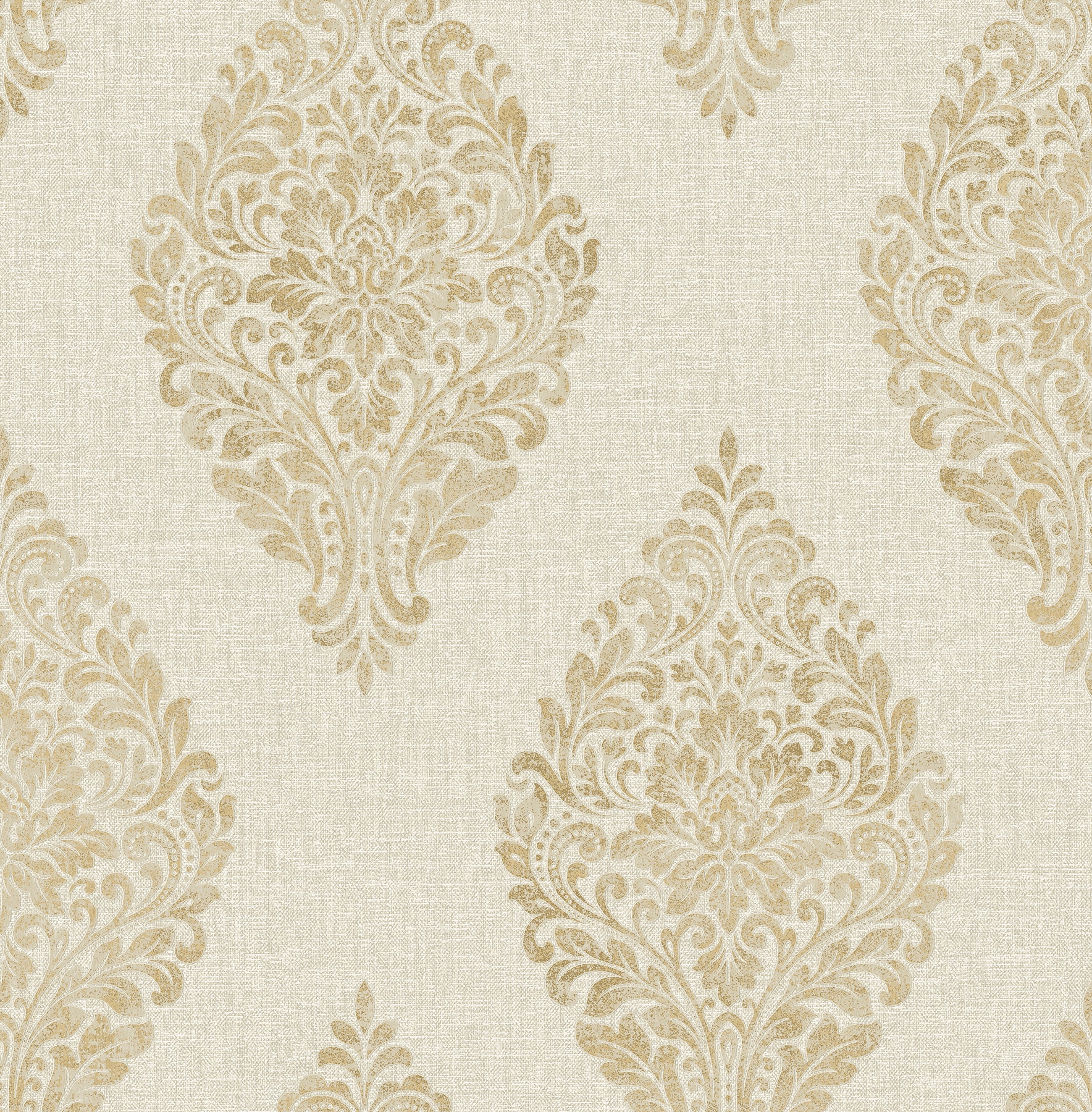 Pascale Gold Medallion Non-Woven Washable Wallpaper