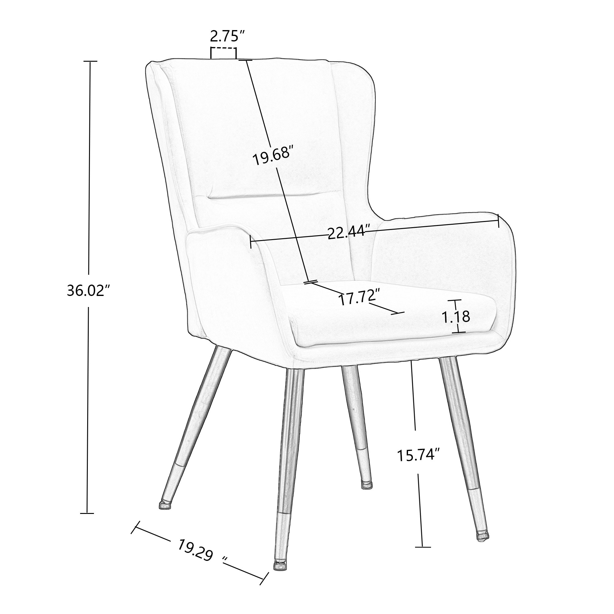 CASAINC QUEENY DGREY YKC Dining-Chairs - View #7