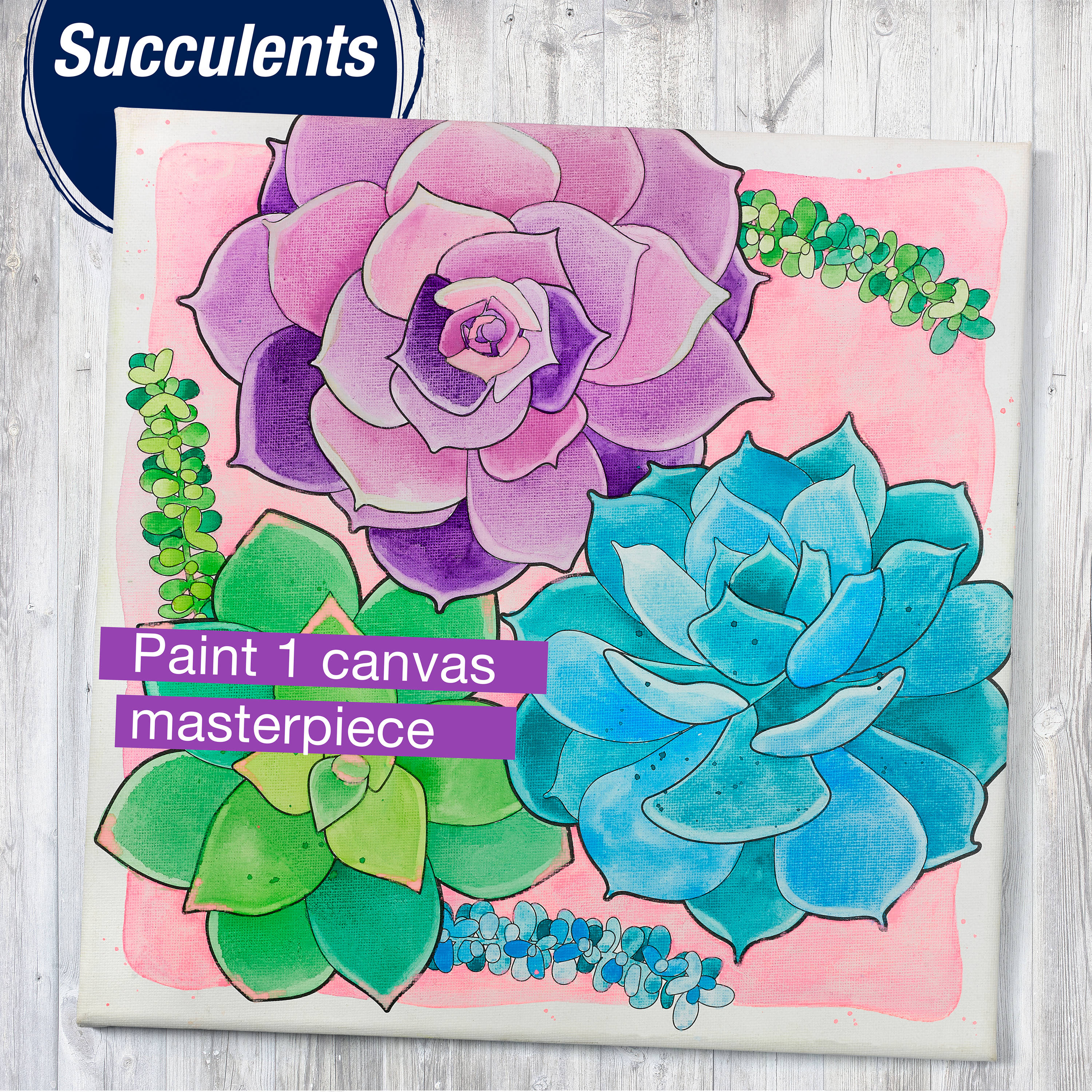 Faber-Castell Paint by Number Watercolor Bold Floral - Adult Paint by  Number Kit on Canvas - DIY Flower Painting