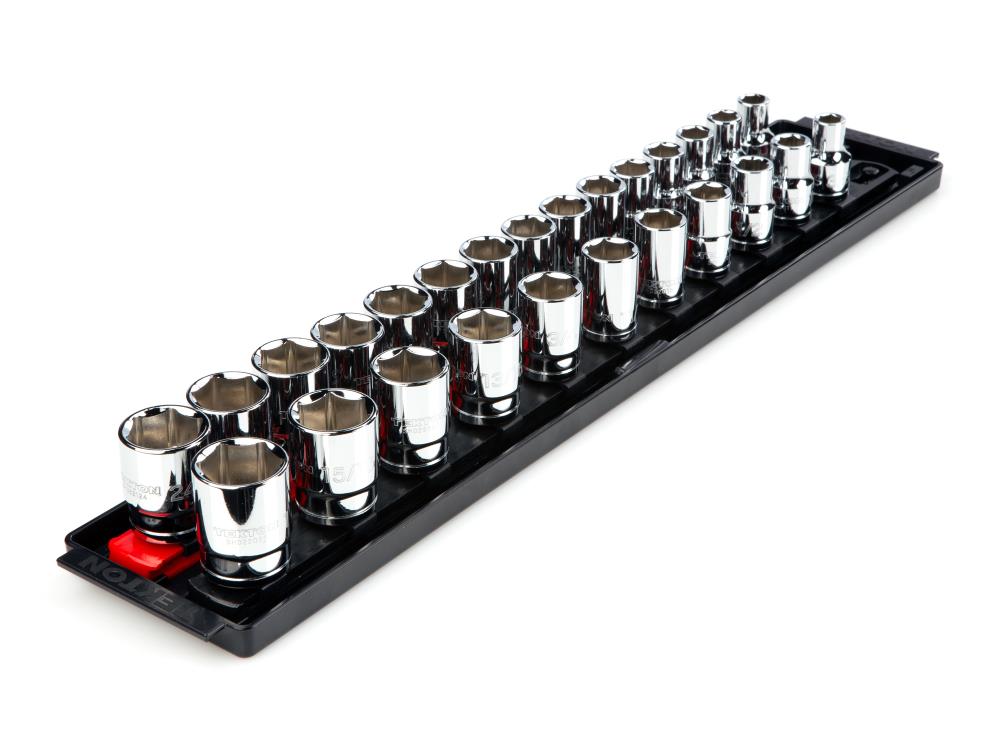 TEKTON SHD92201 26-Piece Standard (SAE) and Metric 1/2-in Drive 6-point Set Shallow Socket Set