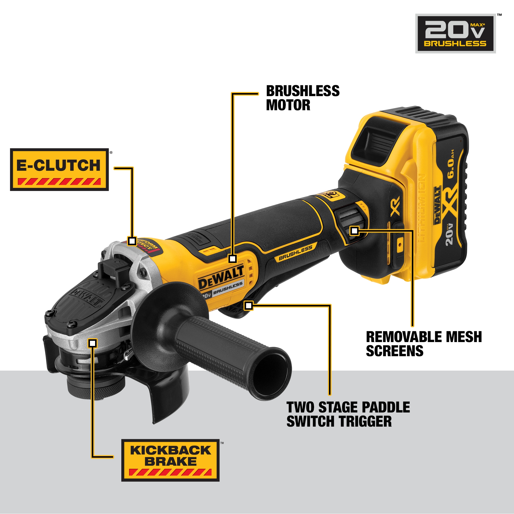 DEWALT XR 4.5-in 20-volt Max Paddle Switch Brushless Cordless