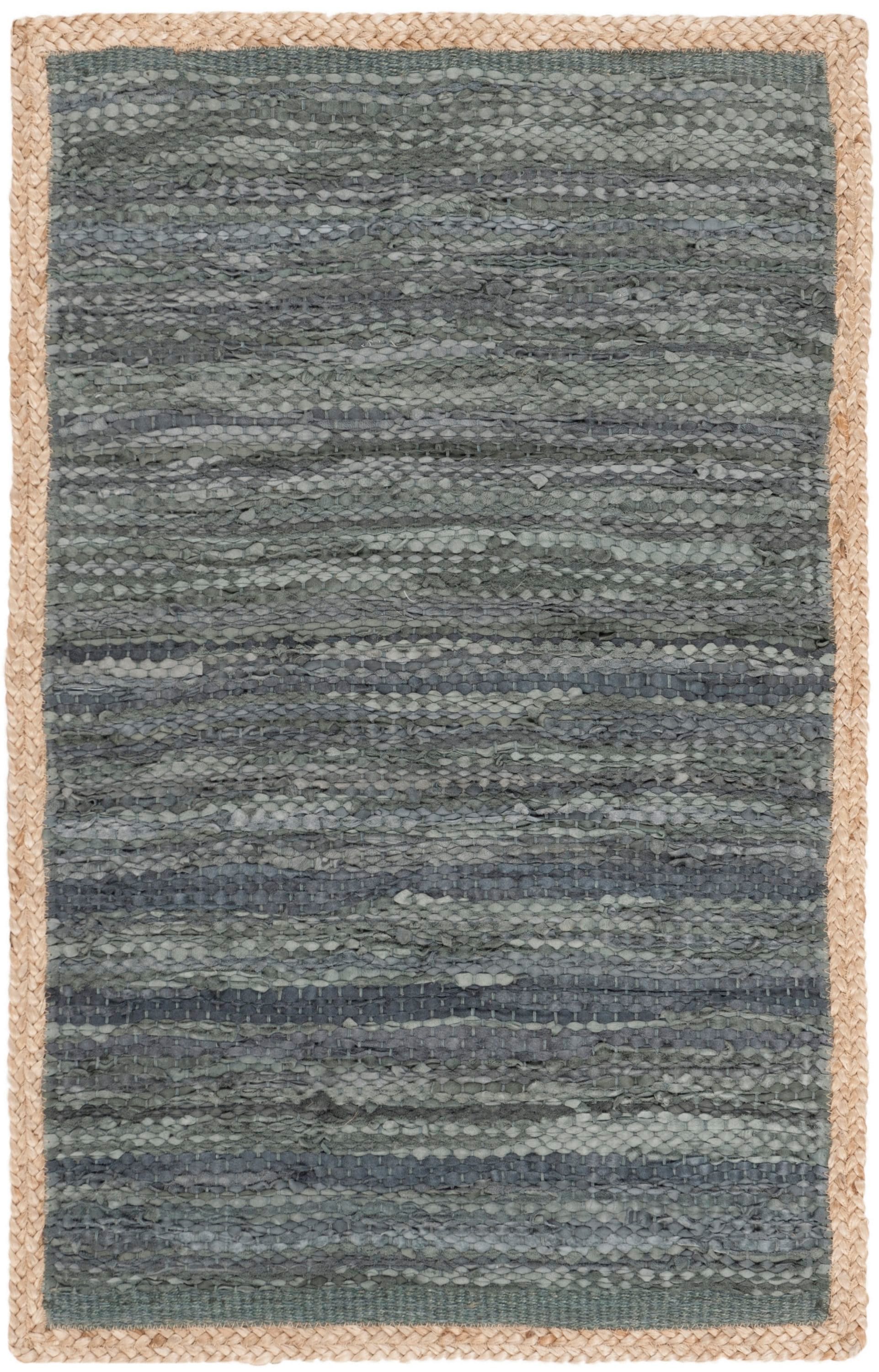 Safavieh CAP901F-4 Cape Cod Lisborn 4 x 6 (ft) Leather Gray/Natural Rectangular Indoor Abstract Coastal Area rug