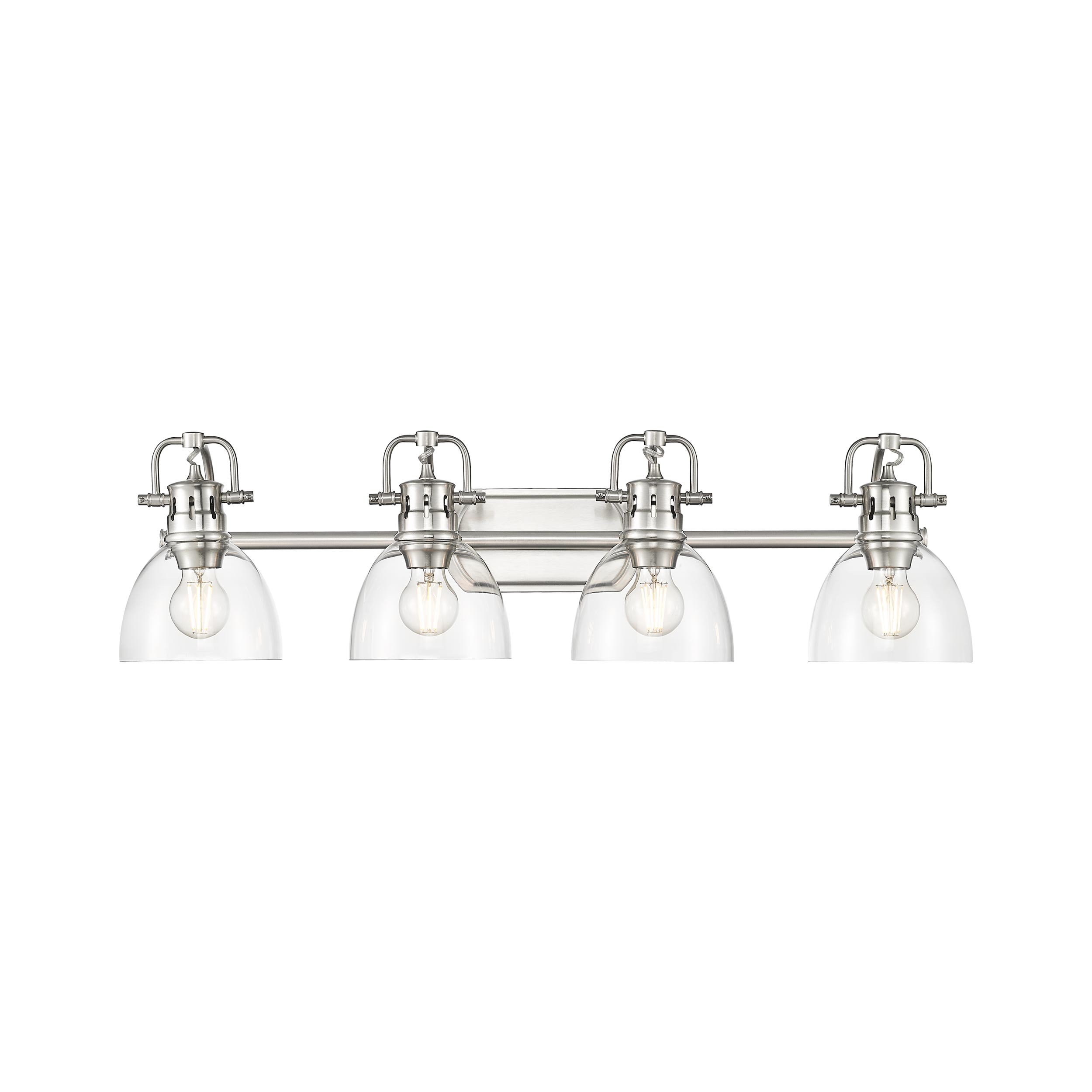 Golden Lighting 3602-BA4 PW-CLR Duncan 8.25-in 4 -Light Pewter Transitional Vanity light