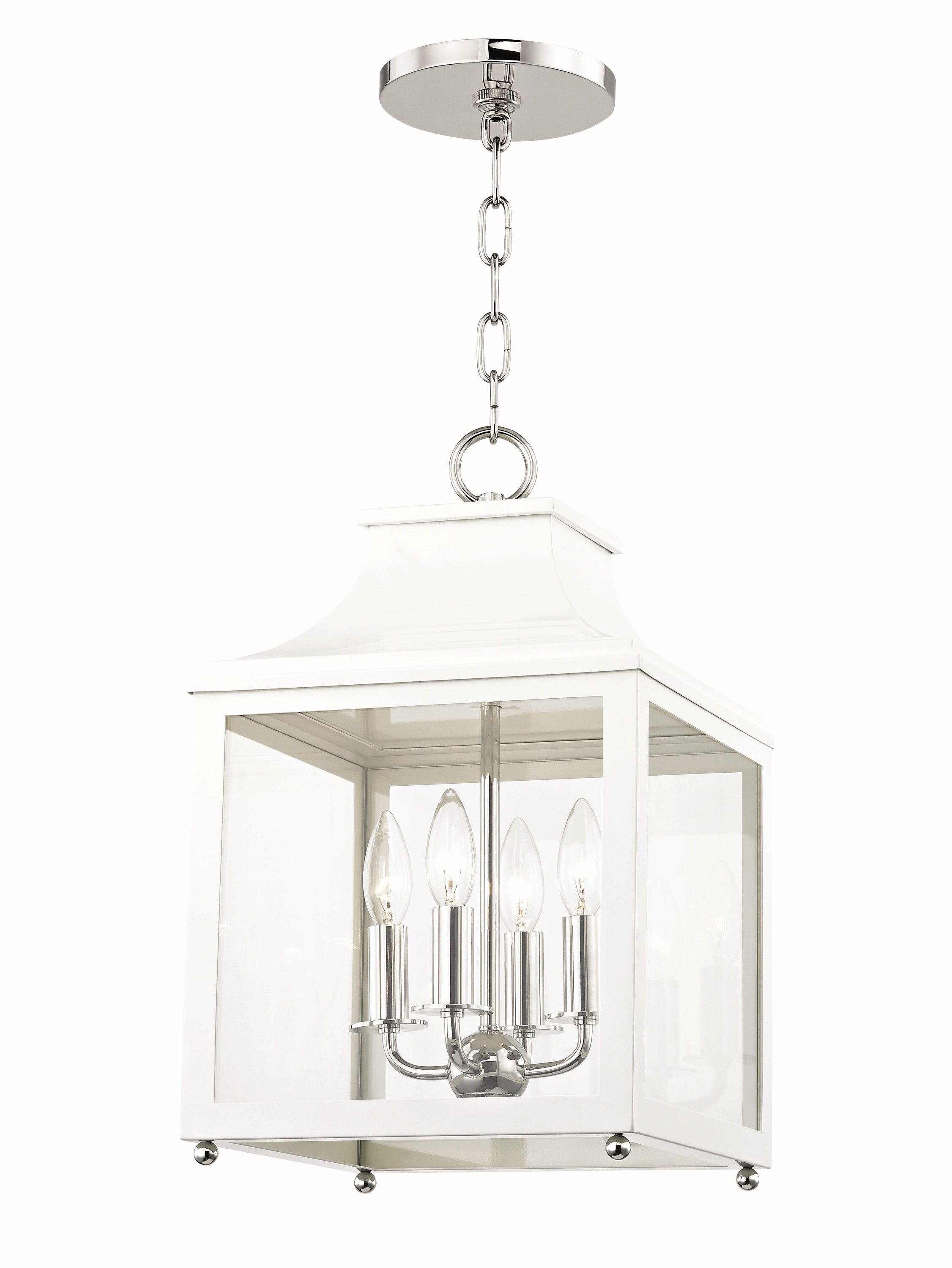 Mitzi by Hudson Valley Lighting Leigh 4-Light Polished Nickel/White ...