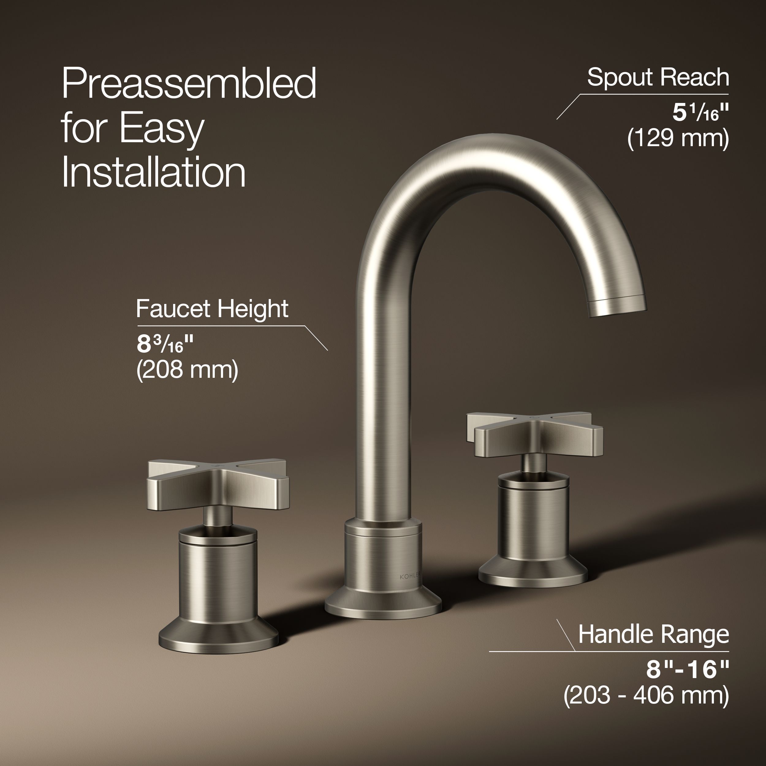 KOHLER REC28733-3D-BN Lavatory-Faucets - View #4