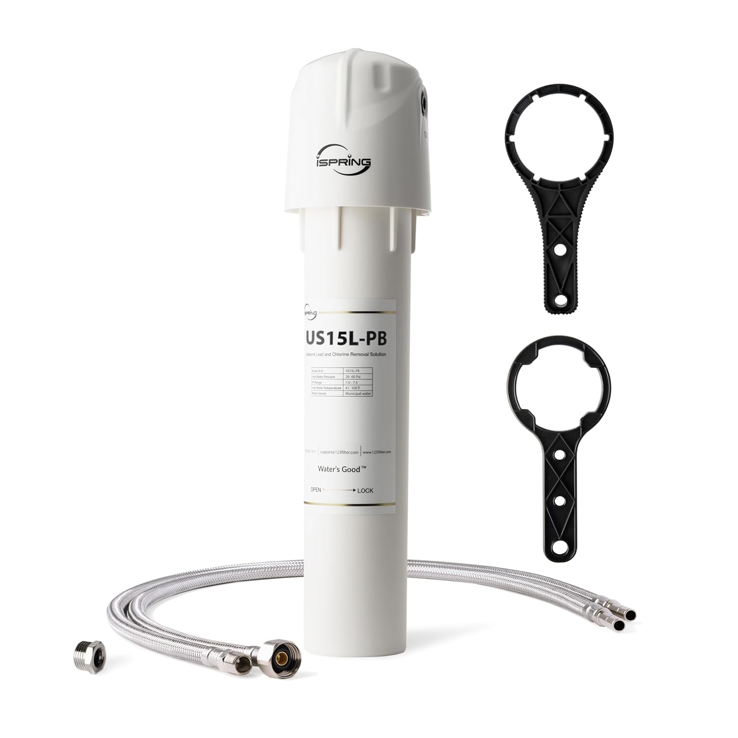 iSpring US15L-PB US15L-PB Single-stage Mechanical Filtration Under Sink Water Filtration System
