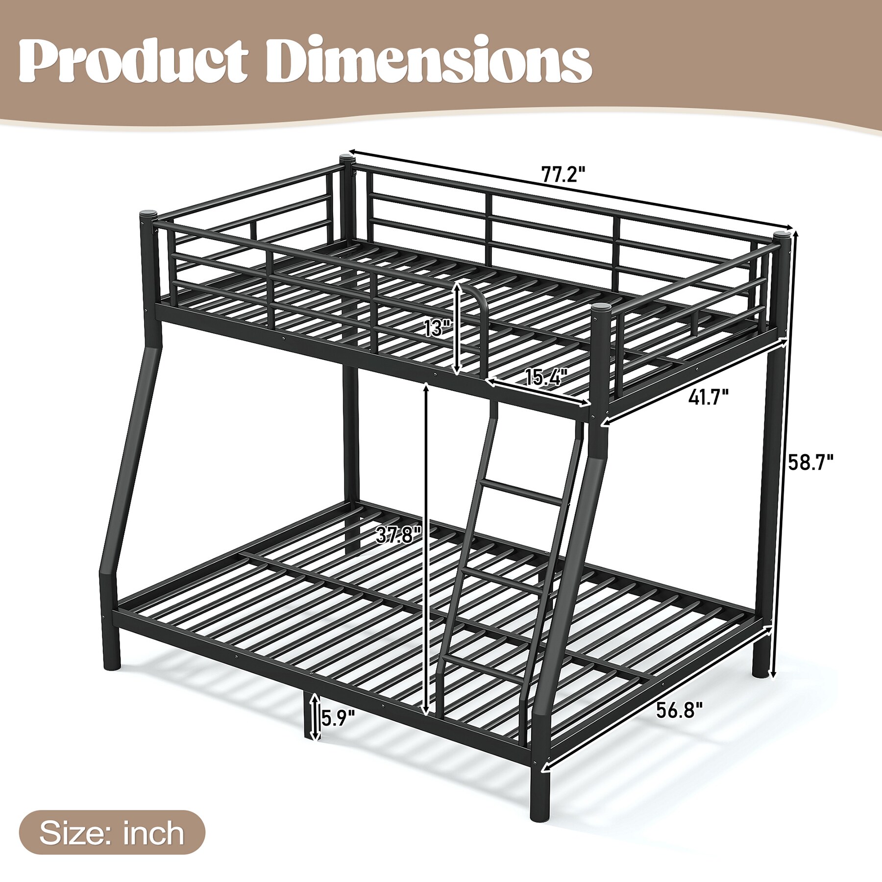 SINOFURN SYE140027BK Bunk-Beds - View #5