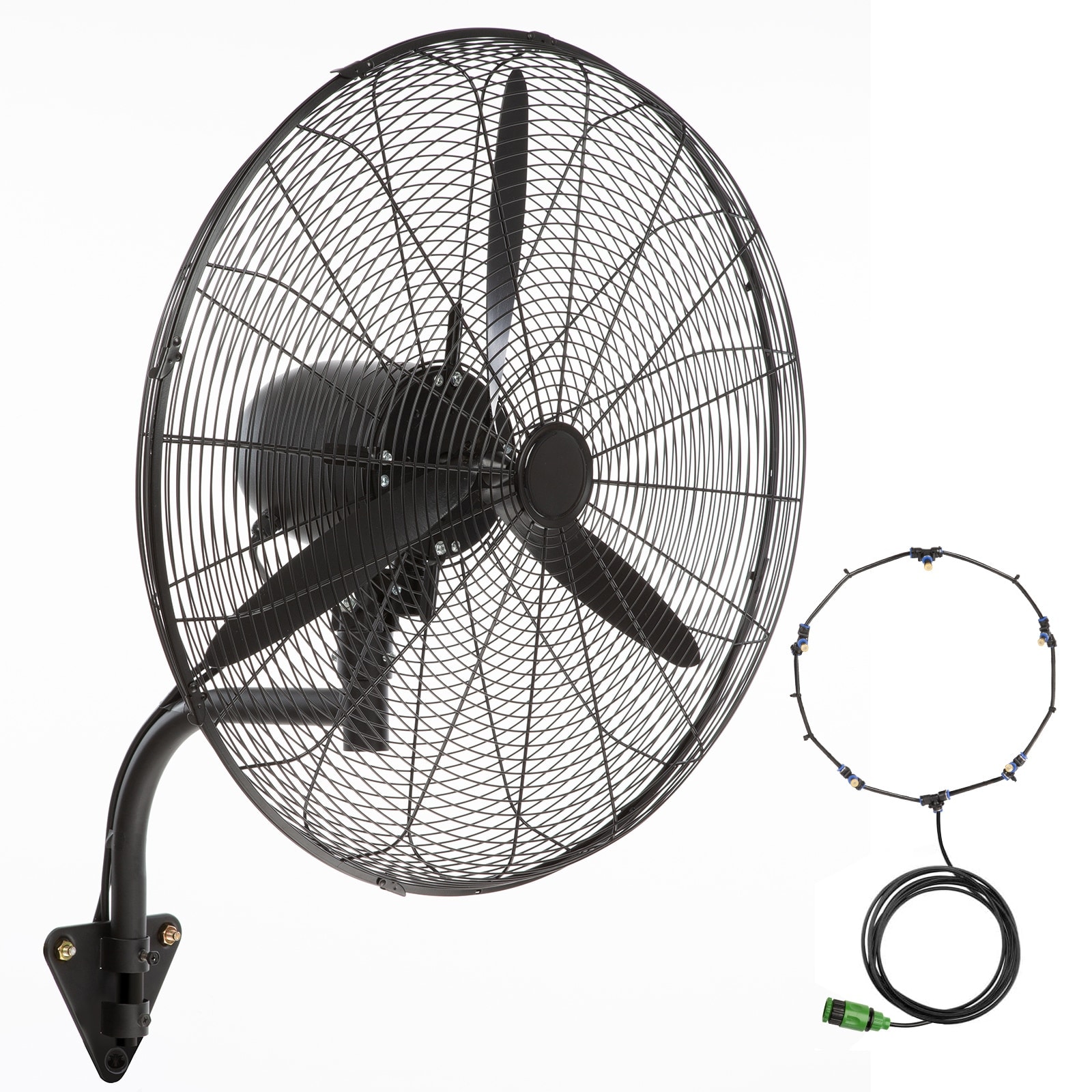 Tinyhomie Wall Mount Misting Fan High Velocity Waterproof Oscillating Industrial Wall Fan Commercial or Residential for Warehouse Greenhouse Workshop