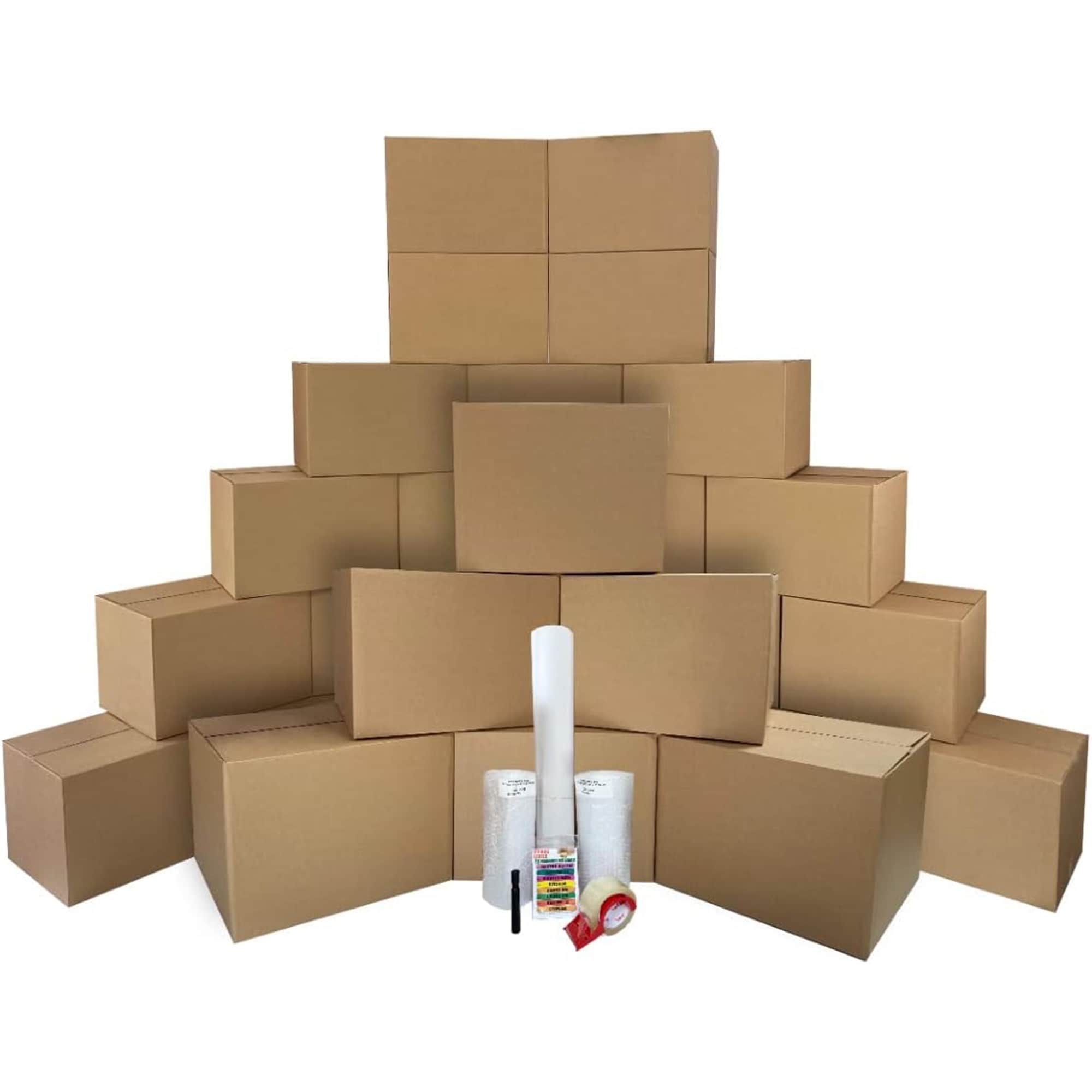 uBoxes UBMOVE 2 Room Moving Kit 28 Corrugated Cardboard Boxes w/ Packing Supplies #BIGGERBOXK02