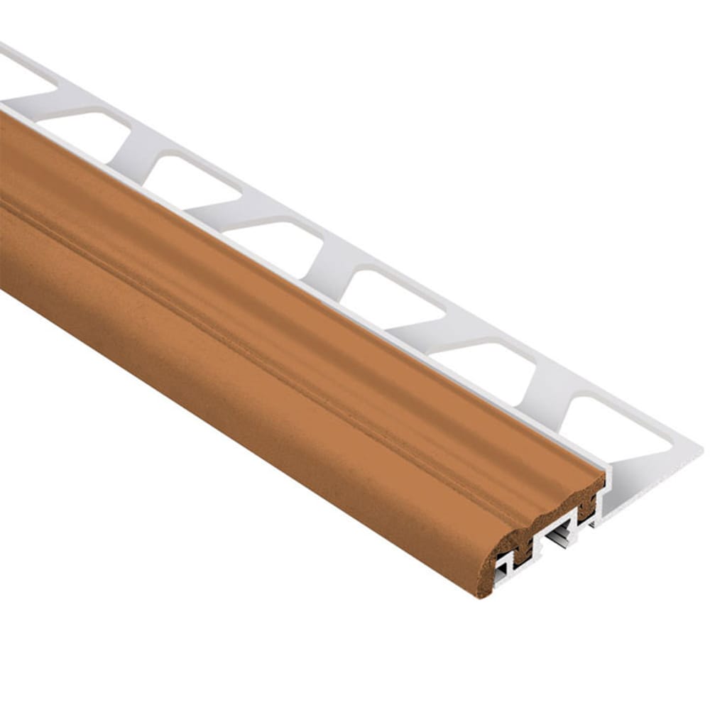 Schluter Systems NB12S Trep-S 0.5-in W x 98.5-in L Nut brown Aluminum Stair nose Tile Edge Trim