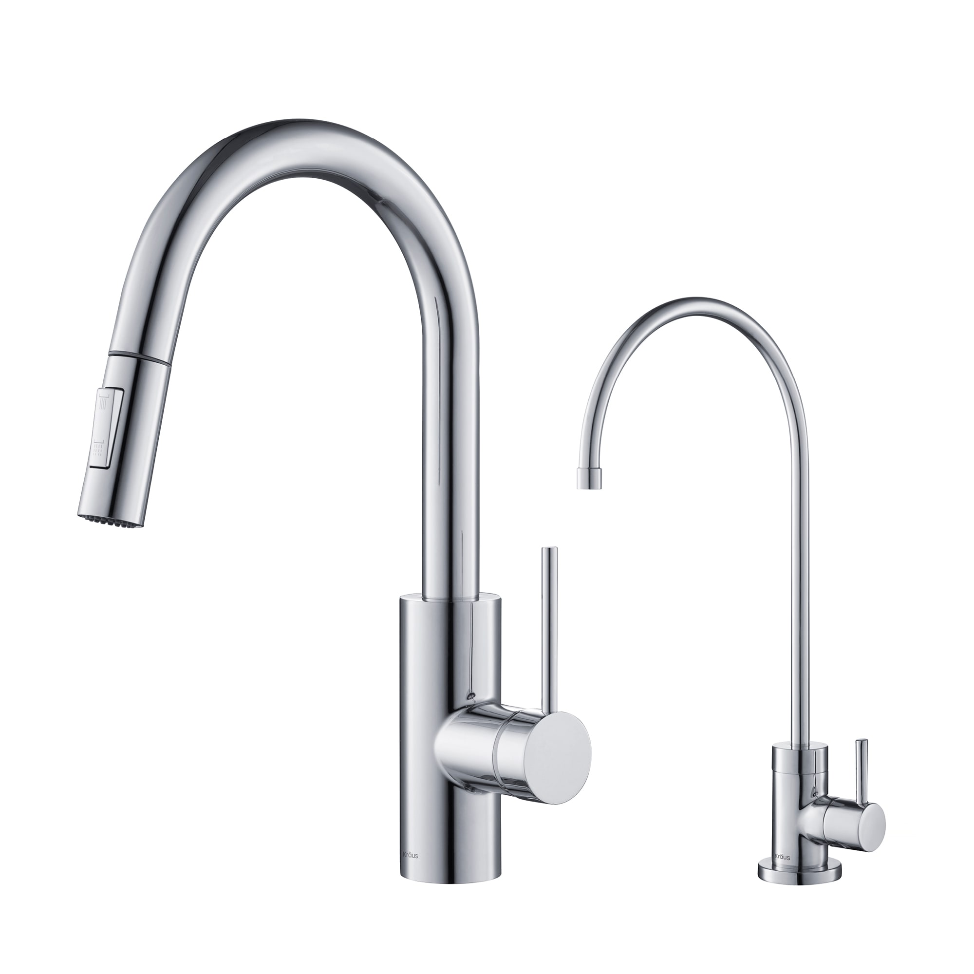 Kraus KPF-2620-FF-100CH Oletto Chrome Single Handle Deck-mount Pull-down Kitchen Faucet with Sprayer