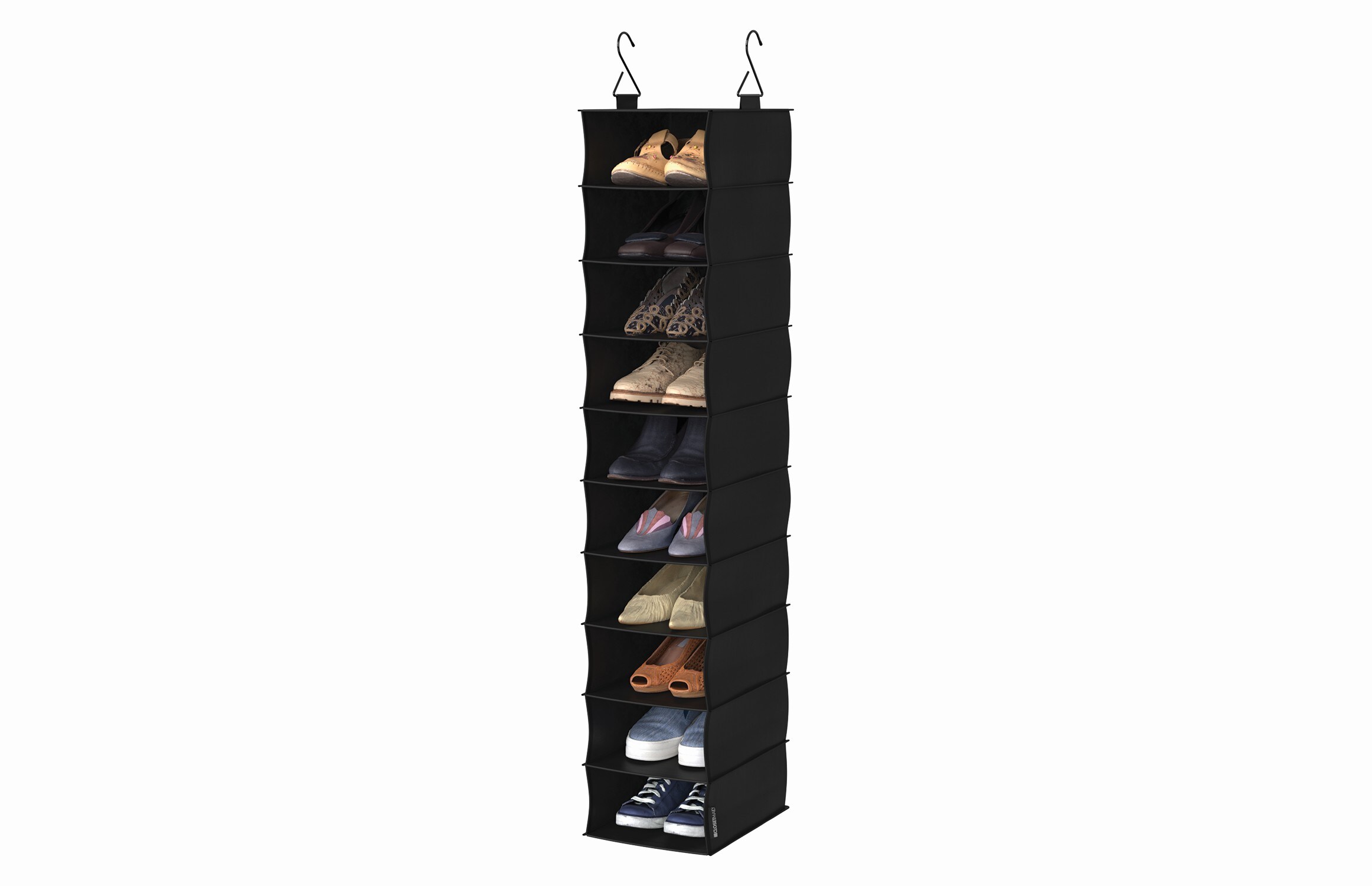 Simplify 71-in H 12 Tier 36 Pair White Metal Over-the-door Shoe Organizer  in the Shoe Storage department at