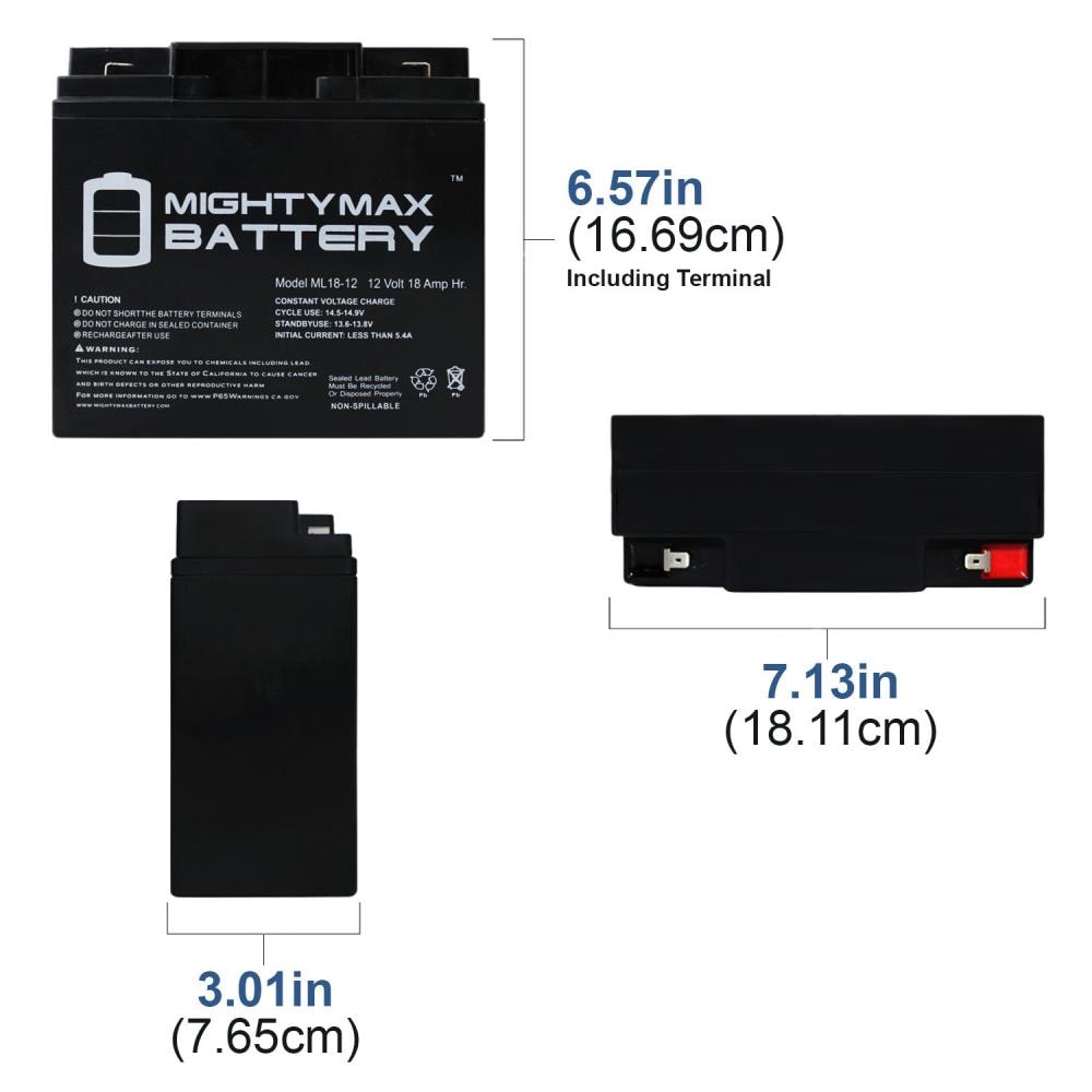 Mighty Max Battery ML18-12F253 Device-Replacement-Batteries - View #4