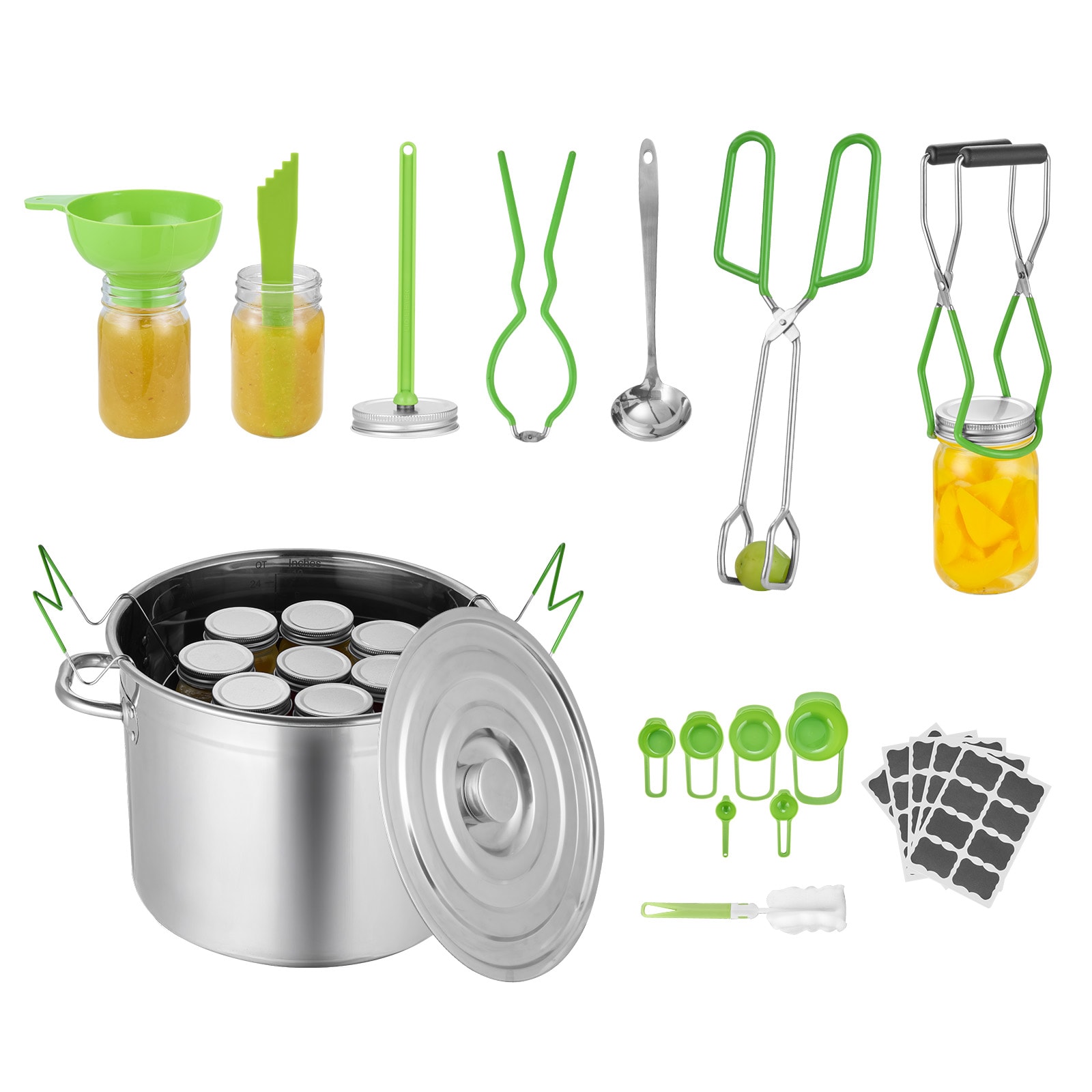 GIVIMO Canning Supplies Starter Kit 11-pc Stainless Steel Water Bath Canning Set with Pot Rack Jar Lifter Funnel and Tongs for Beginners