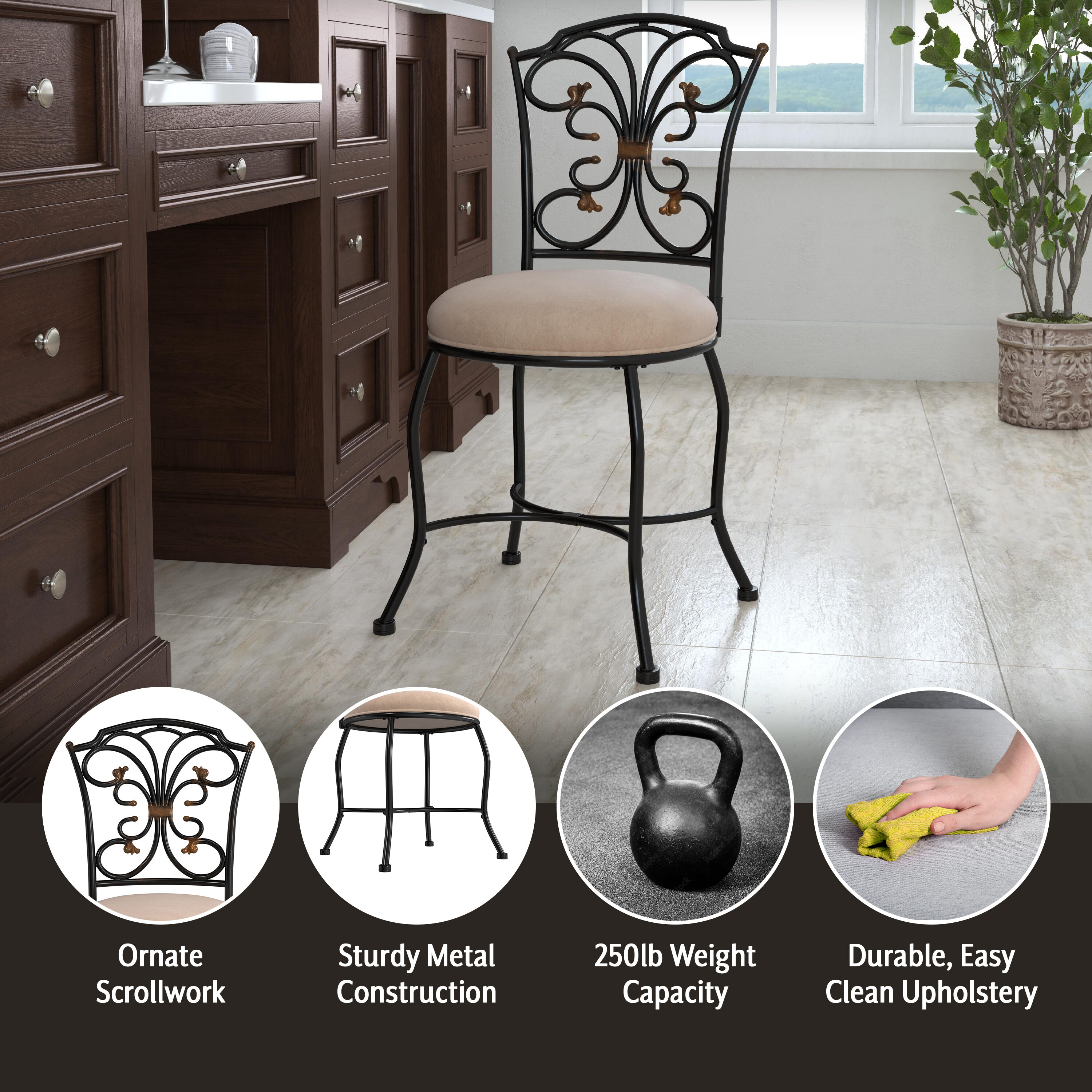 Hillsdale Furniture 50833A Vanity-Stools - View #7