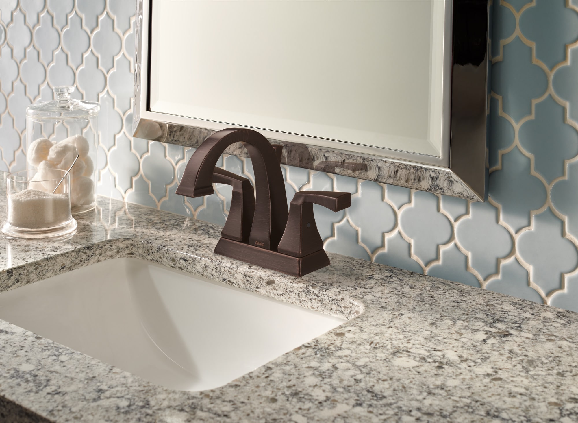 Eco-Friendly Modern Venetian Bronze Centerset Bathroom Faucet