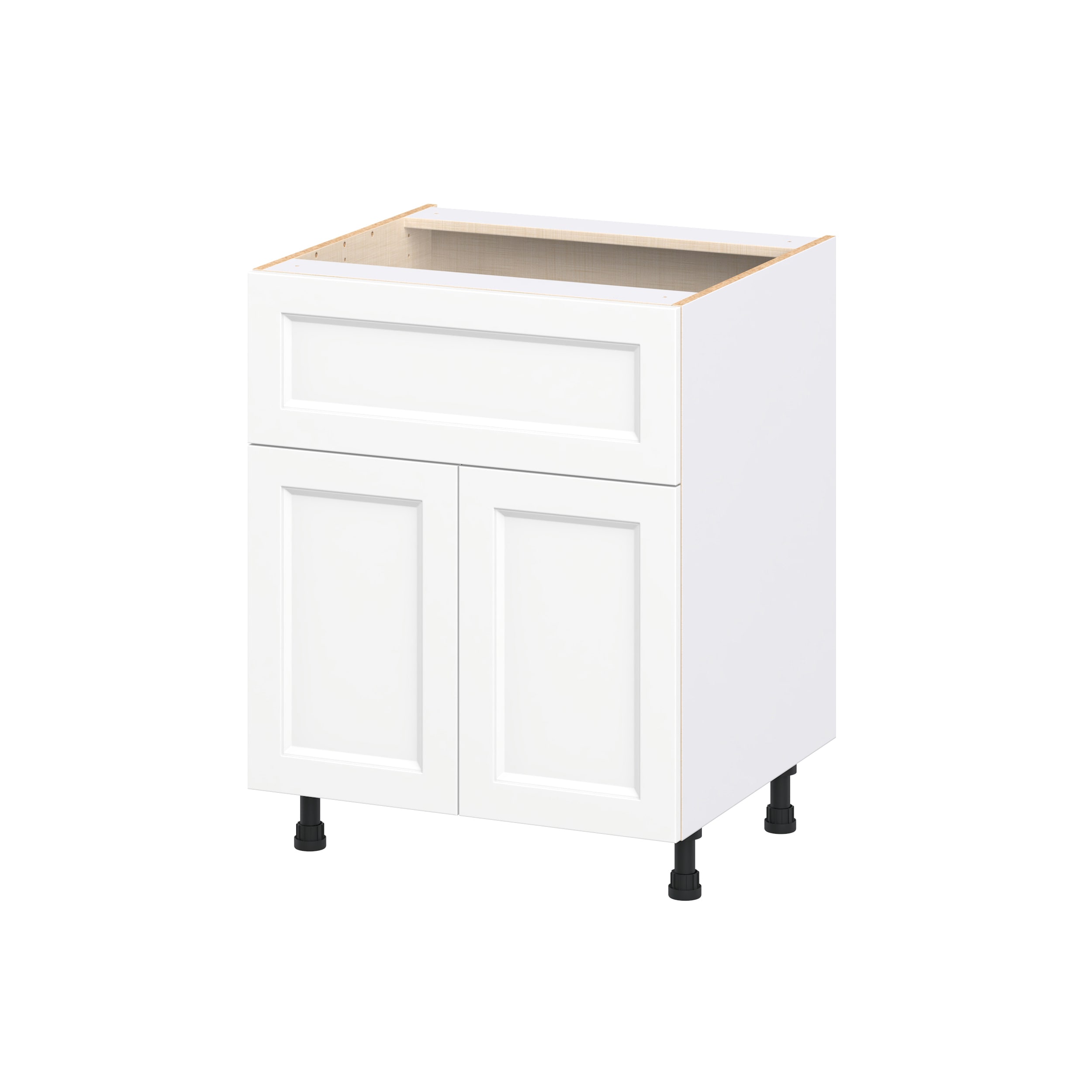 Hugo&Borg DSB27A-RI Riviera 27-in W x 34.5-in H x 24.5-in D Bright White Base Fully assembled Cabinet Recessed Panel Shaker