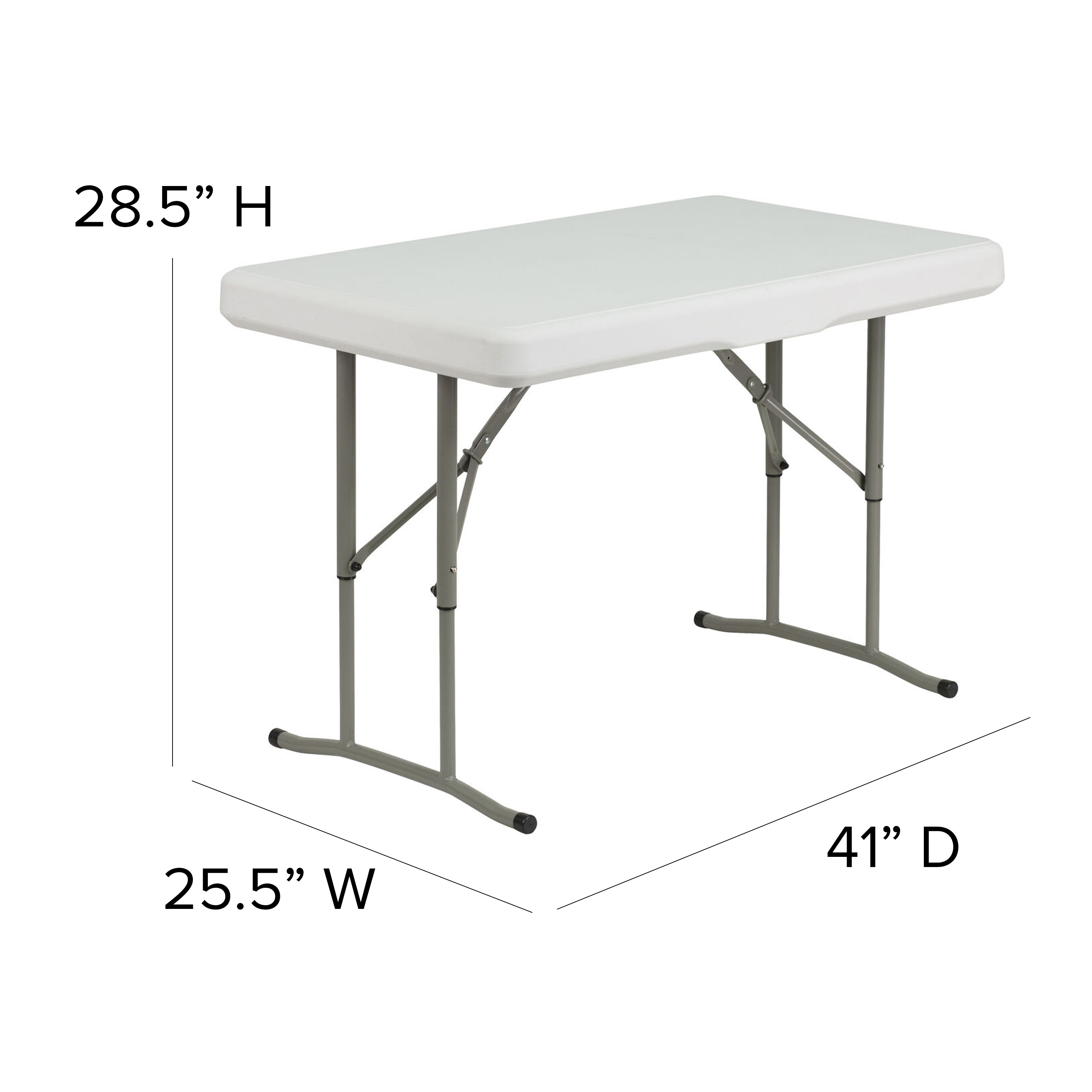 Granite White Metal Folding Table and Bench Set