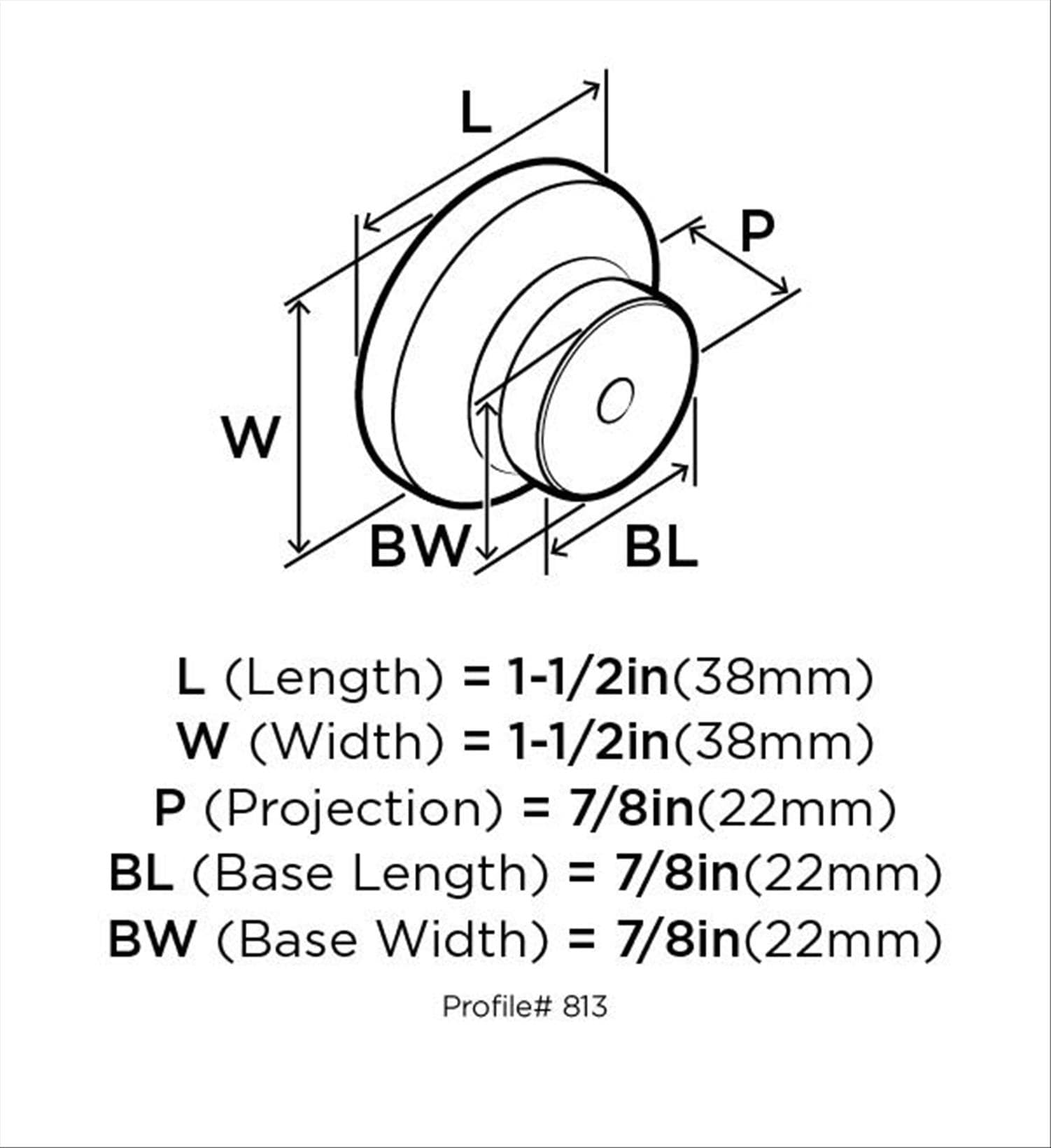 Amerock BP813WD Cabinet-Knobs - View #3