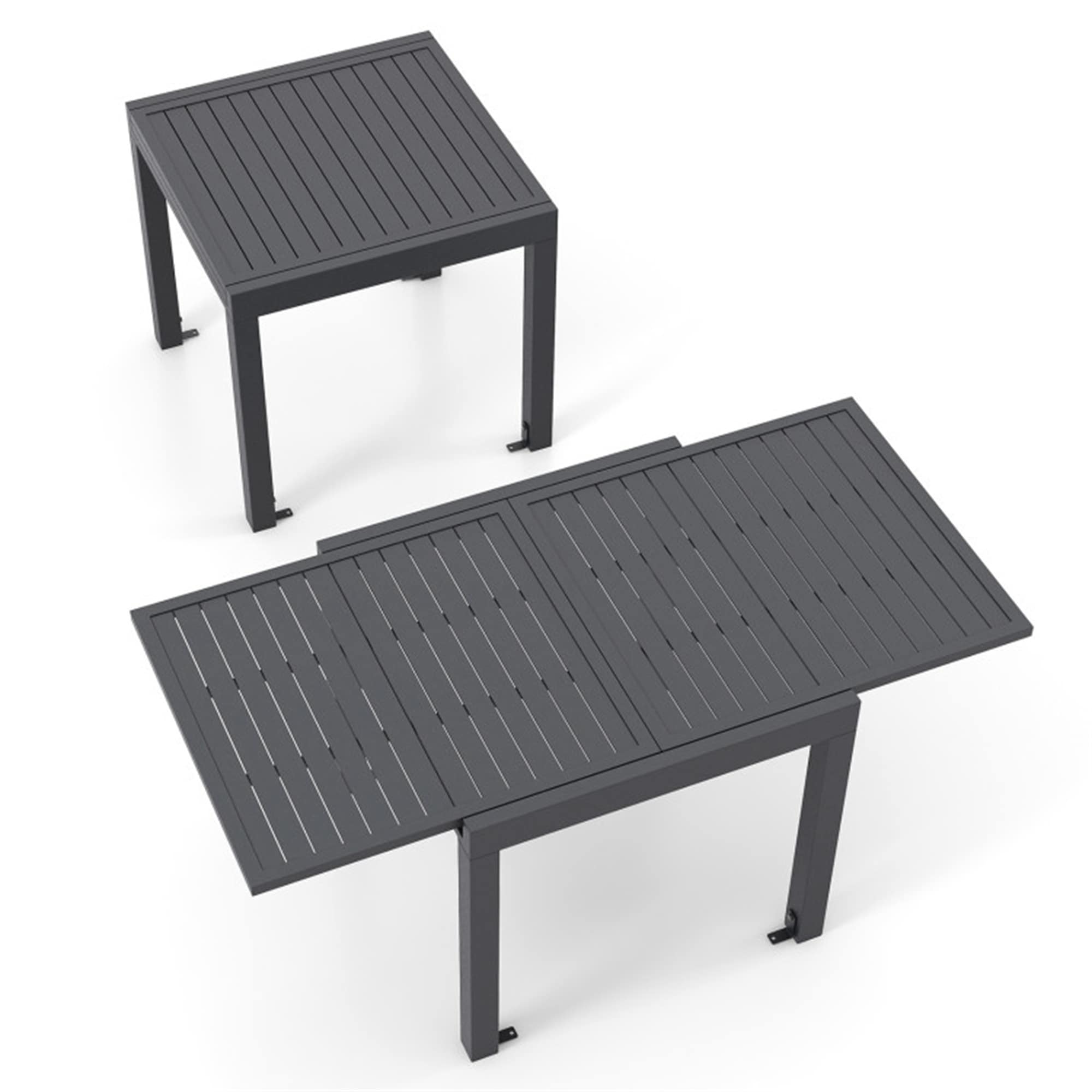 BABOOM BOM-11692GR-CO Expandable Patio Table Rectangle Extendable Outdoor Dining 31.5-in W x 63-in L