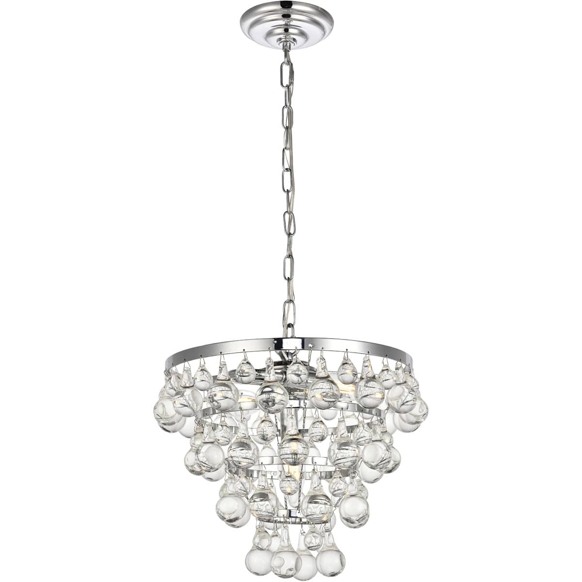 Elegant Lighting 1207953 Living District LD5016D13C Kora 3 Light 13 inch Chrome Pendant Ceiling Light