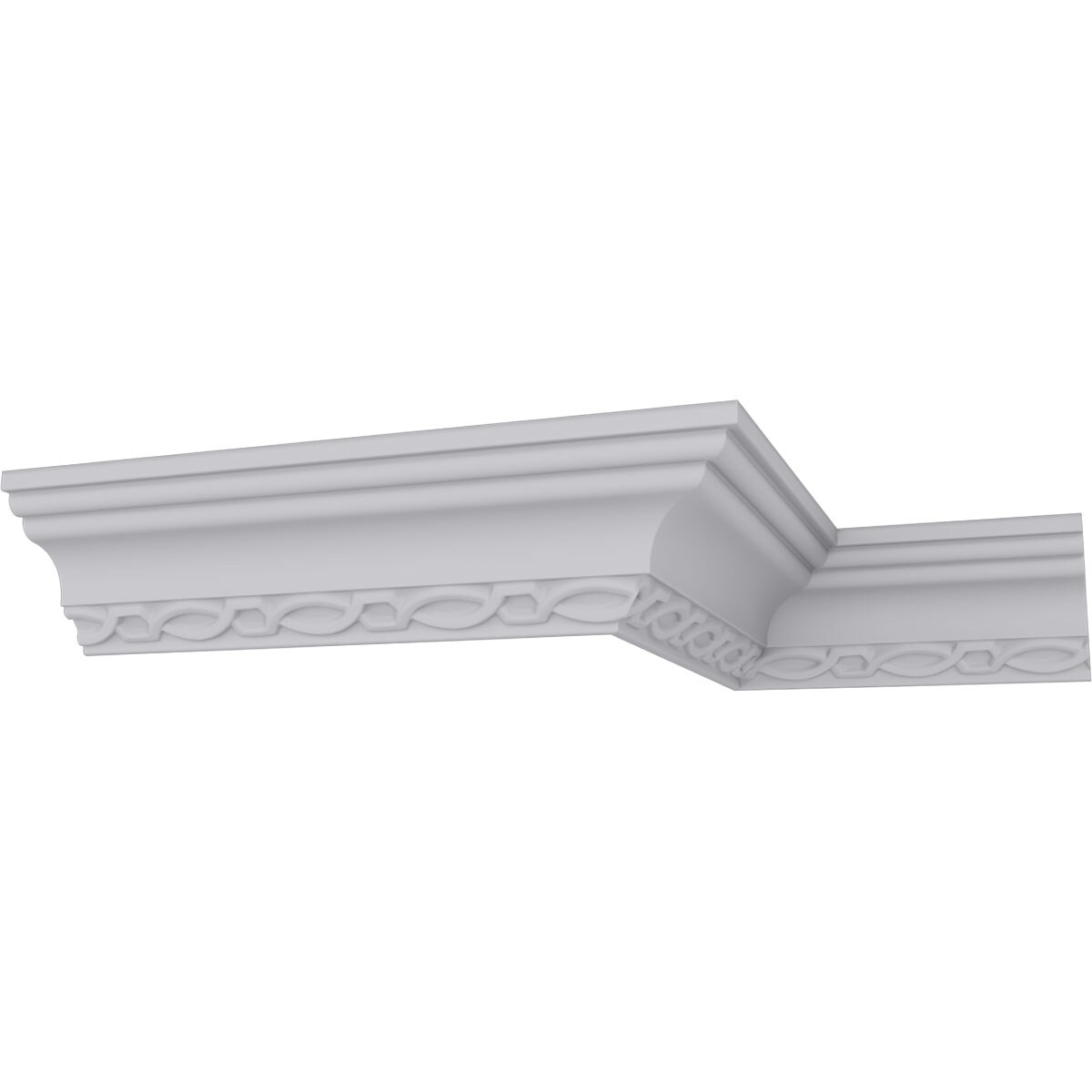 Primed White Polyurethane Crown Moulding with Decorative Trim
