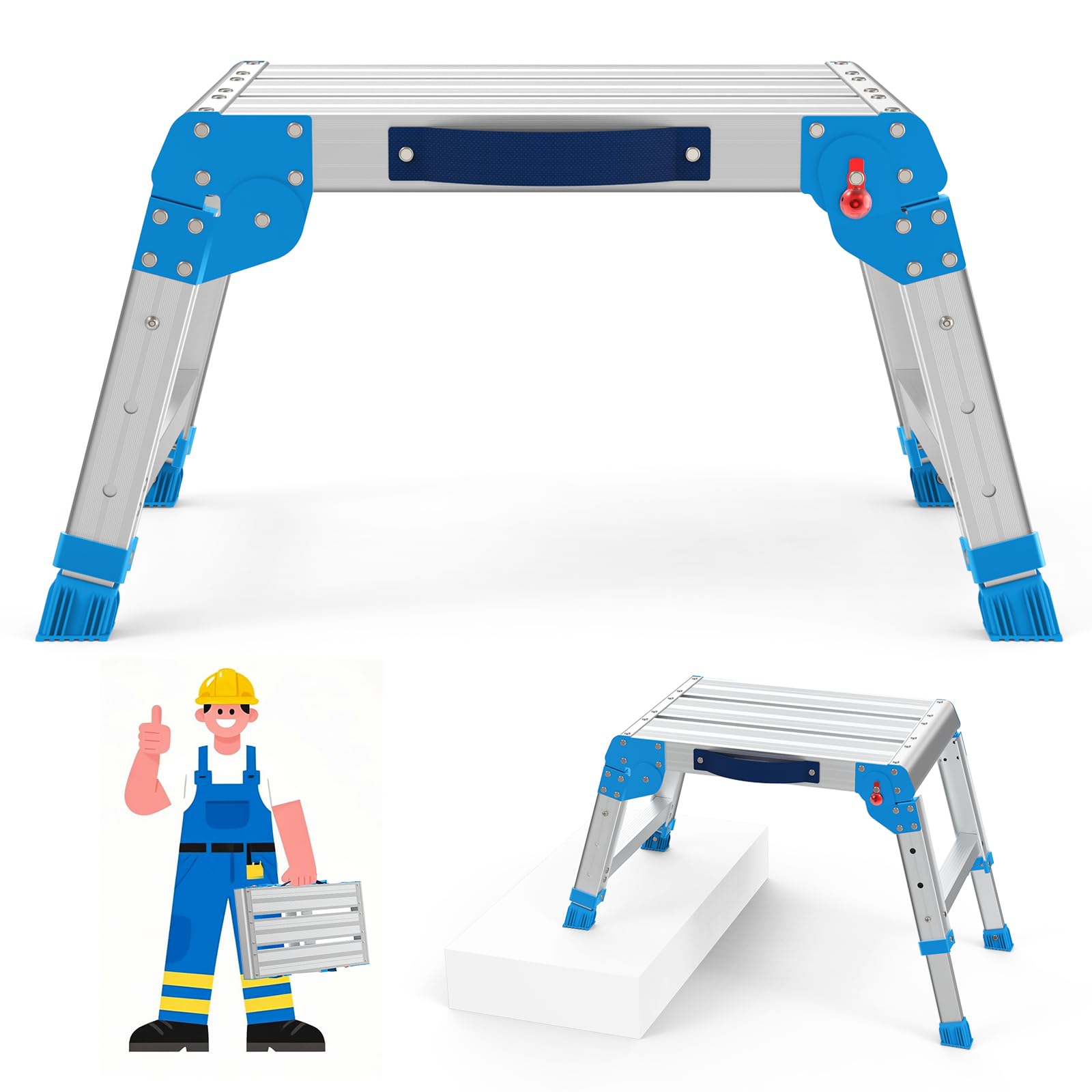 SenQWFa  Folding Work Platform 600 Lbs Capacity with Three Height Adjustments and One Touch Fold for Home and Outdoor Use