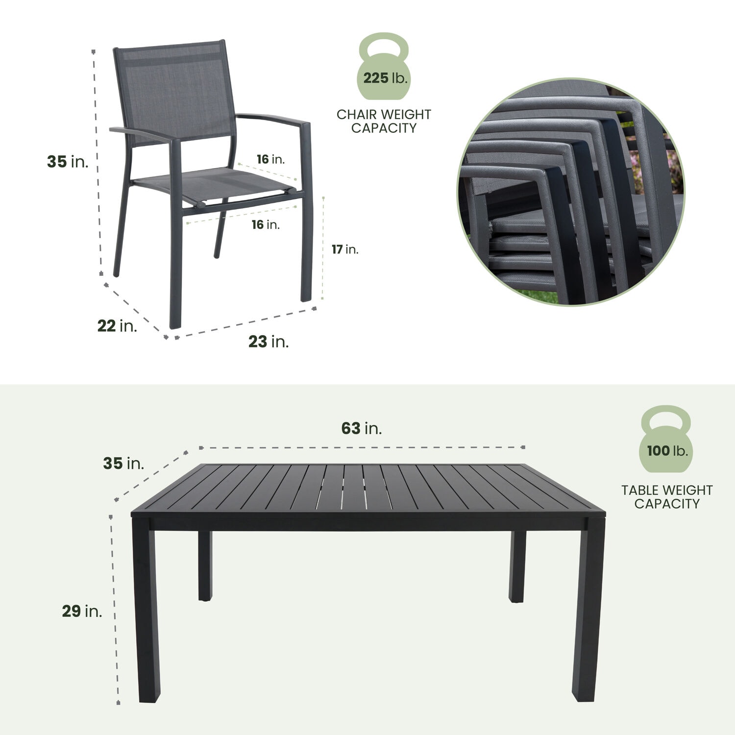 Hanover NAPDNS7PCHB-GRY Patio-Dining-Sets - View #3
