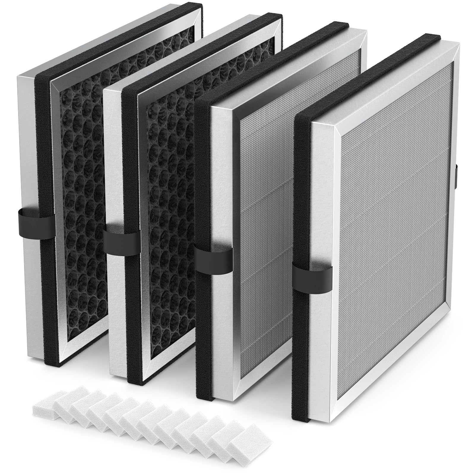 AKSCYZM  JF180 compatible filter pack Compatible with JF180 Air Purifier 3-in-1 high-efficiency 13 Filter and Activated Carbon 4 Pack with 12