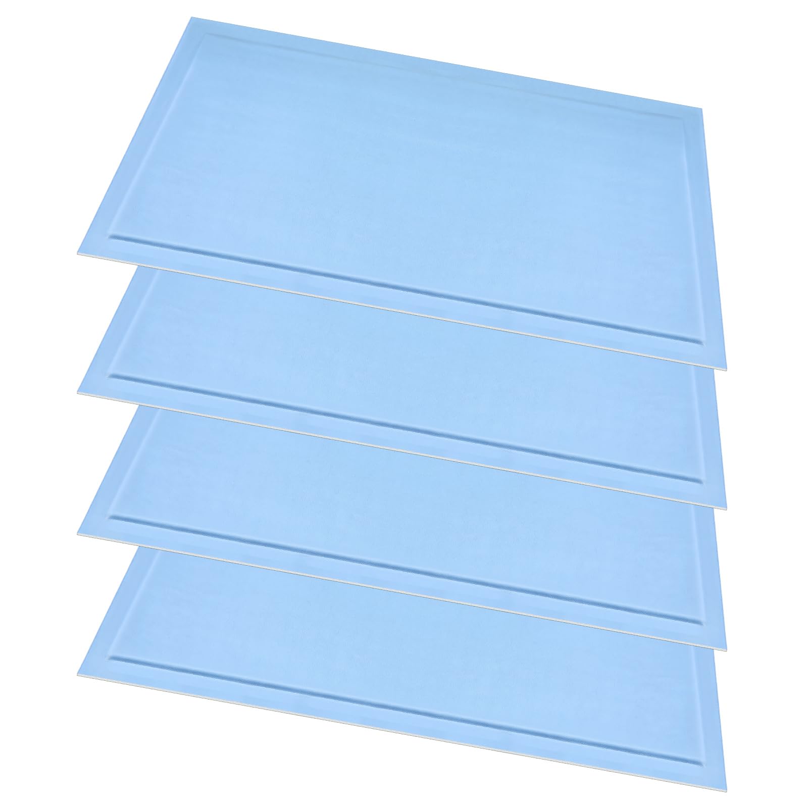 UUDULY  4 Pcs No Frost Freezer Mats Refrigerator Liners Washable Blue Fridge Mats for Refrigerator Deep Freezer 13.8 x 9.8 Inch