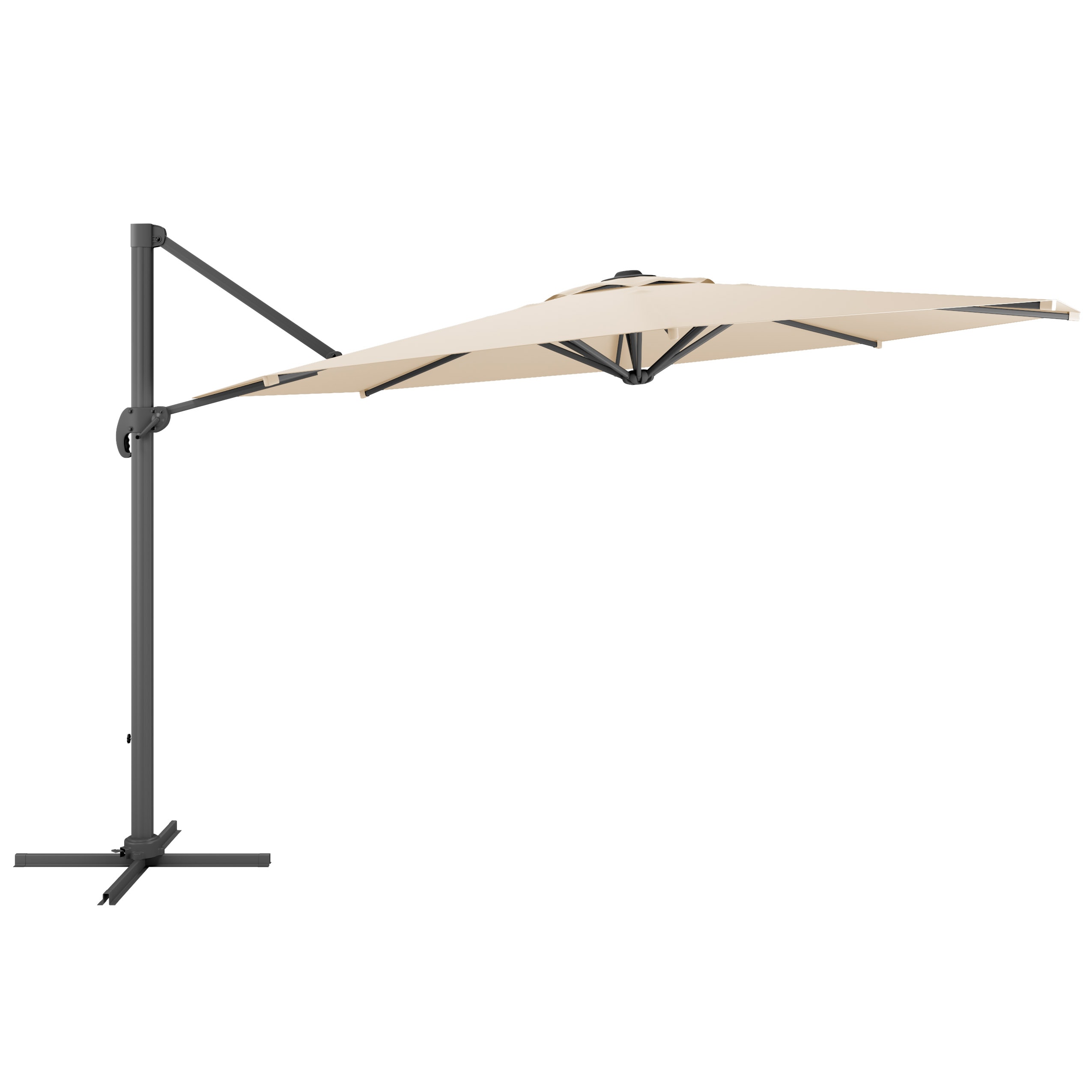 CorLiving PPU-510-U 11.5-ft Aluminum Off-white Slide-tilt Offset Patio Umbrella
