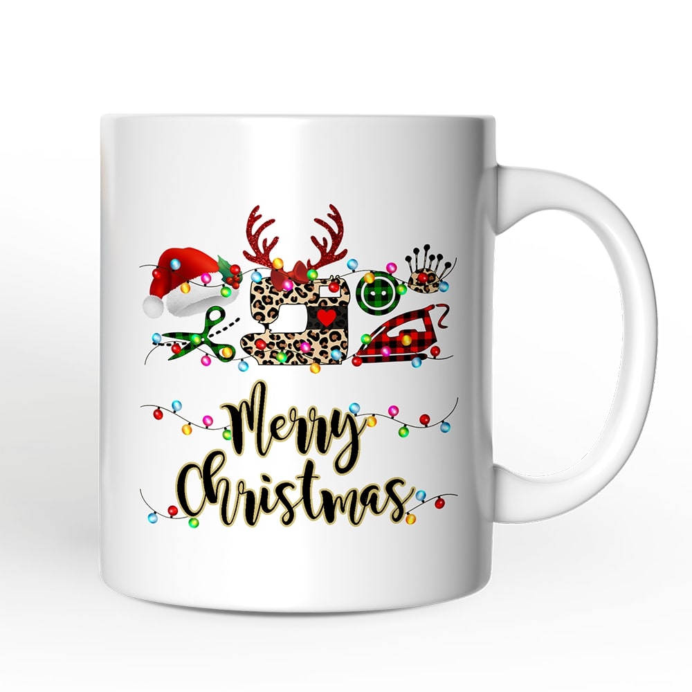 OrnamentallyYou Sewing Buffalo Plaid Christmas Mug Clothing Stylist Gift #NPCM178