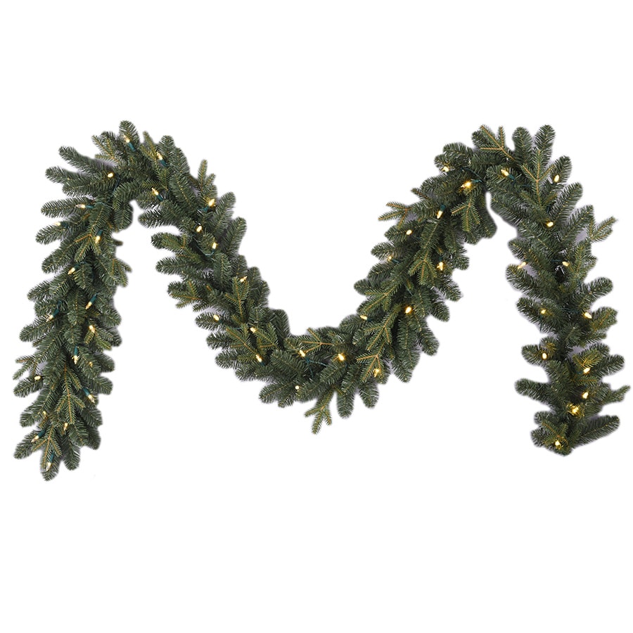 GE Outdoor Pre-lit Battery-operated 9-ft Branch Garland With Color ...