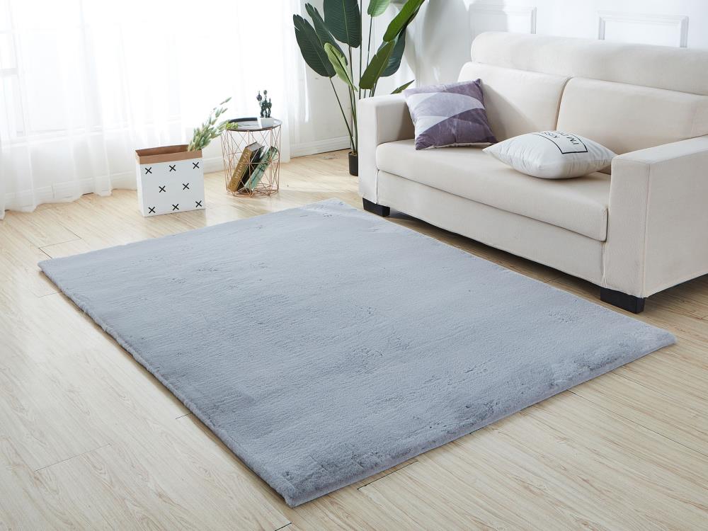 Amazing Rugs RSRGR1219-57 Lily Luxury 5 x 7 (ft) Tufted Polyester Gray Rectangular Indoor Solid Area rug