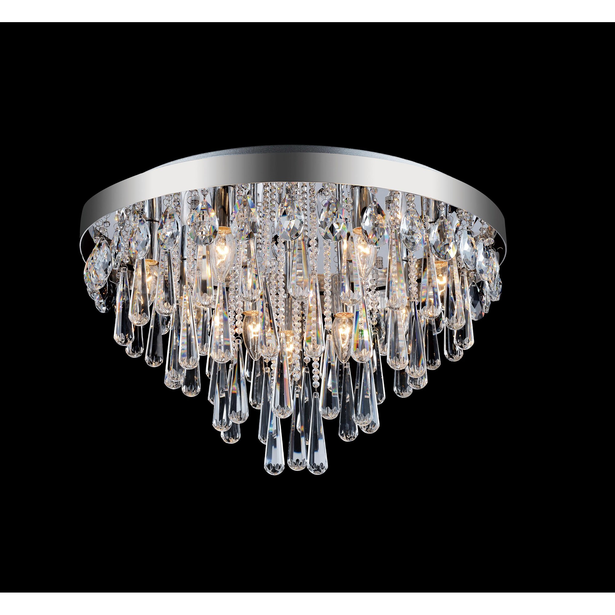 CWI Lighting 5078C24C Vast 10 -Light 24.0-in Chrome Flush Mount Light