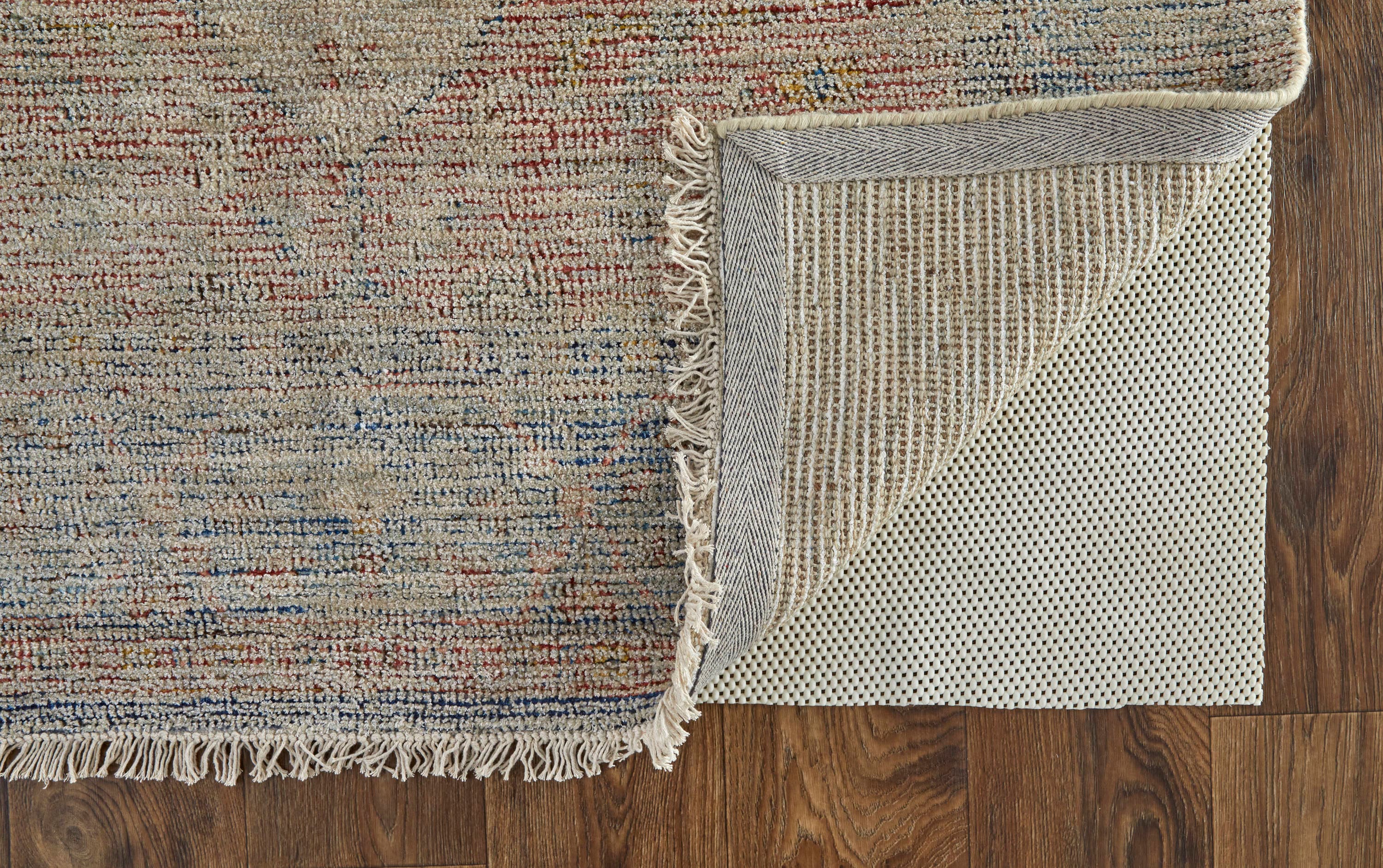 Caldwell Distressed Ivory Blue Red Wool Area Rug