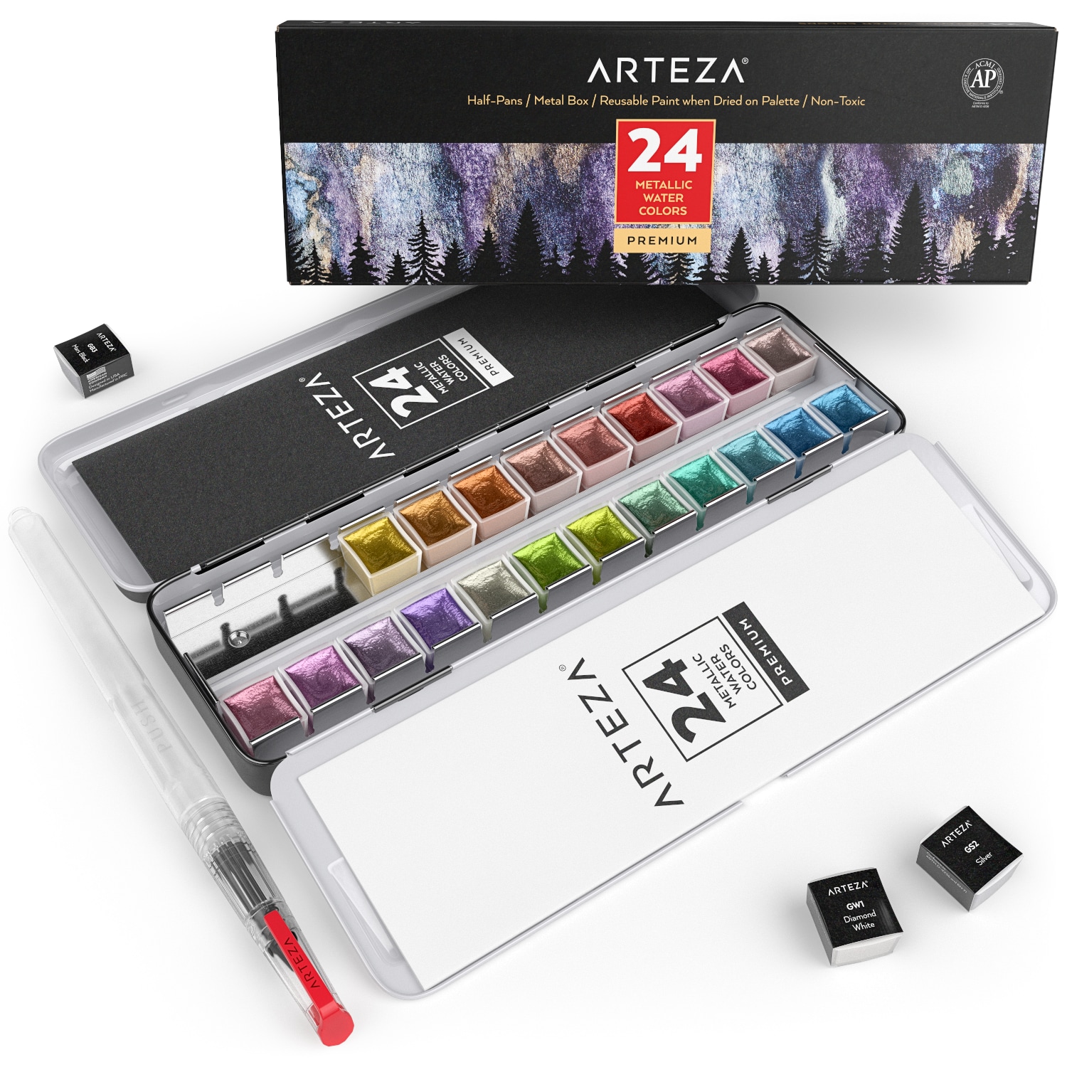ARTEZA Multi-colored Water-based Metallic Paint at