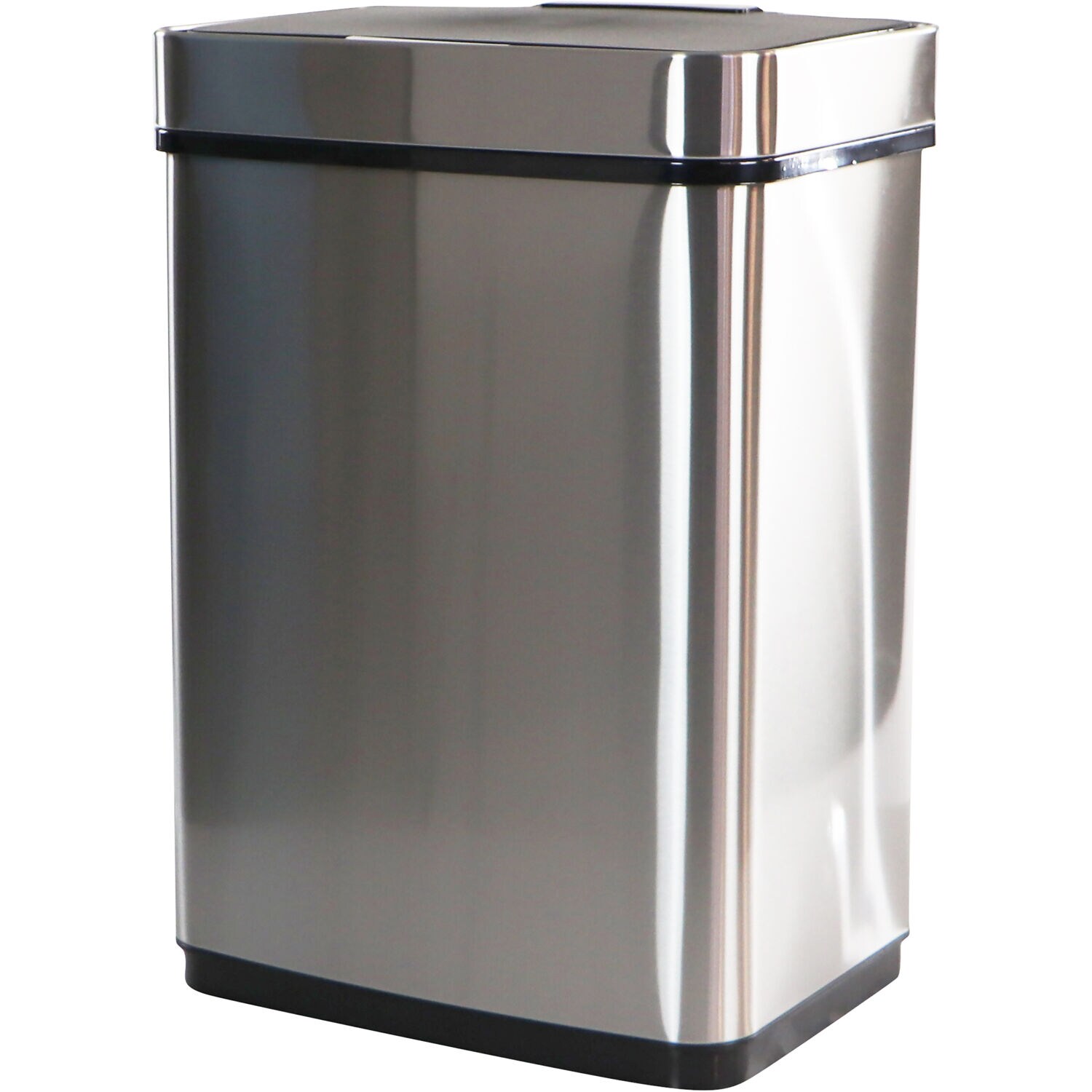 Hanover 13.2-Gallons Stainless Steel Touchless Kitchen Trash Can with Lid  Indoor in the Trash Cans department at