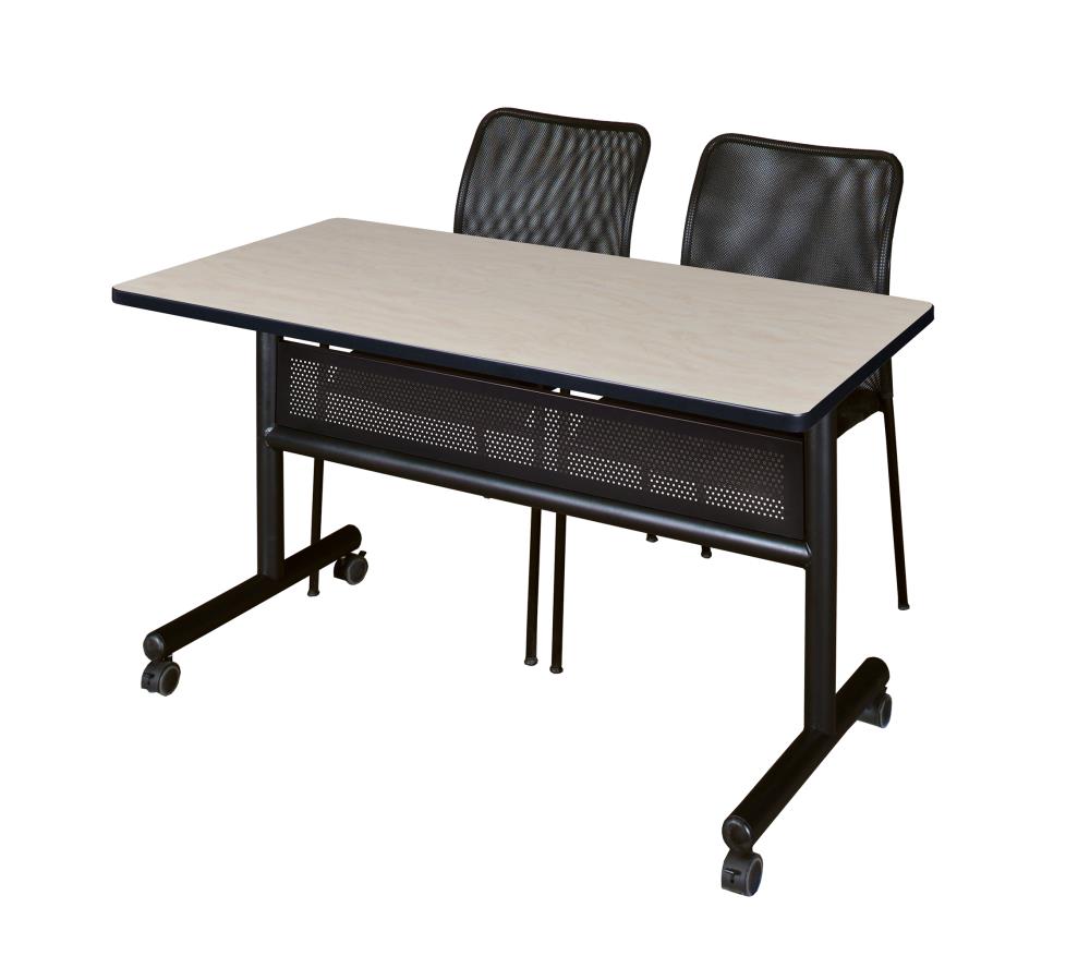 Regency MKFTM4824PL75BK Training Off-white 4-Person Training Table (48-in W x 29-in H)