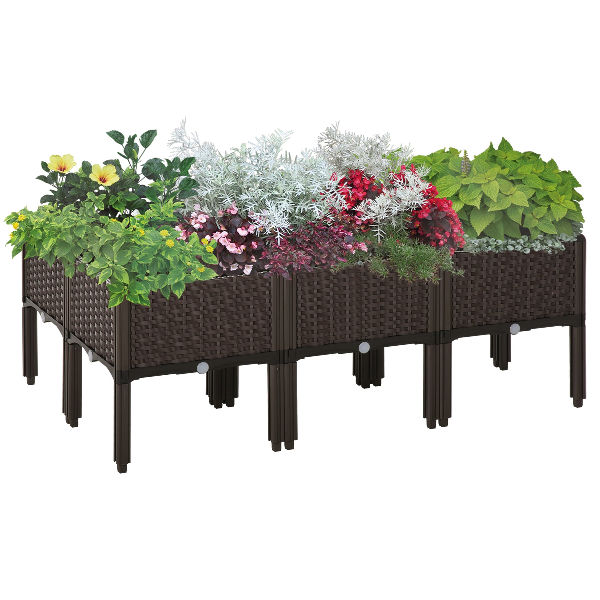 Damerin W207RA 6.02-cu ft 31.5-in W x 47.25-in L x 17.25-in H Brown Plastic Raised Garden Bed