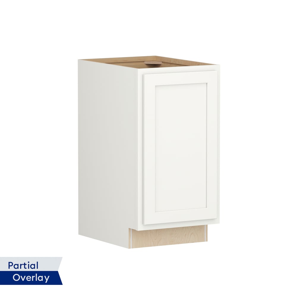 Shenandoah PRO Express SPE 92MPS-20465 Breckenridge 18-in W x 34.5-in H x 24-in D Linen Partial Overlay Base Fully assembled Plywood Cabinet (Recessed Panel Shaker)